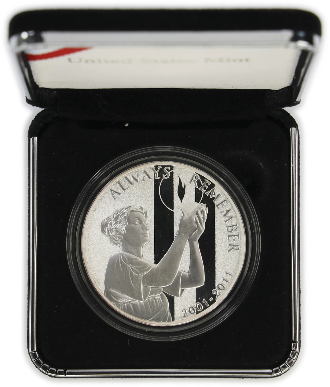 (1 oz, 31.104 g ASW). 2011-P September 11 National Silver Medal. Proof.