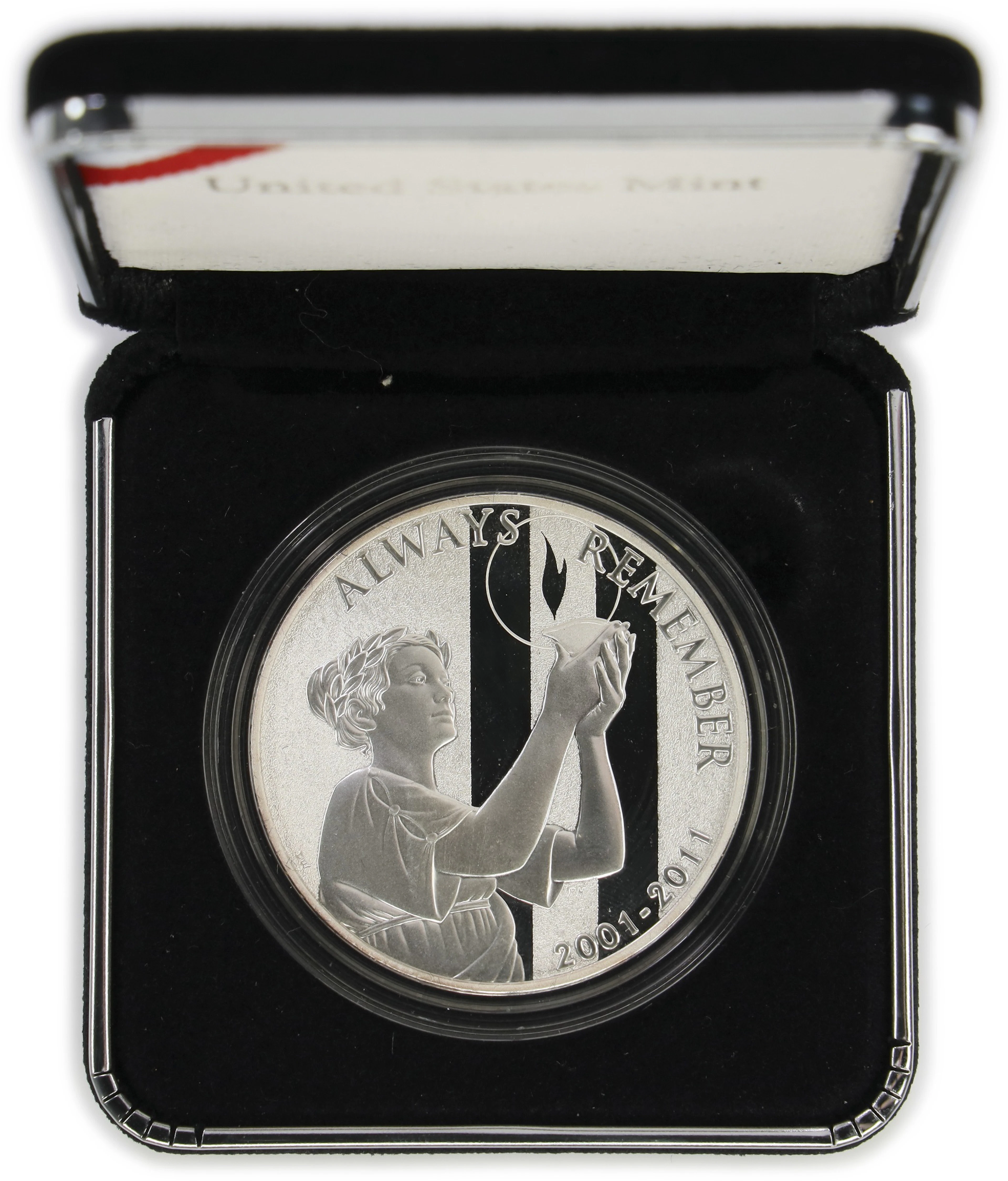 (1 oz, 31.104 g ASW). 2011-P September 11 National Silver Medal. Proof.