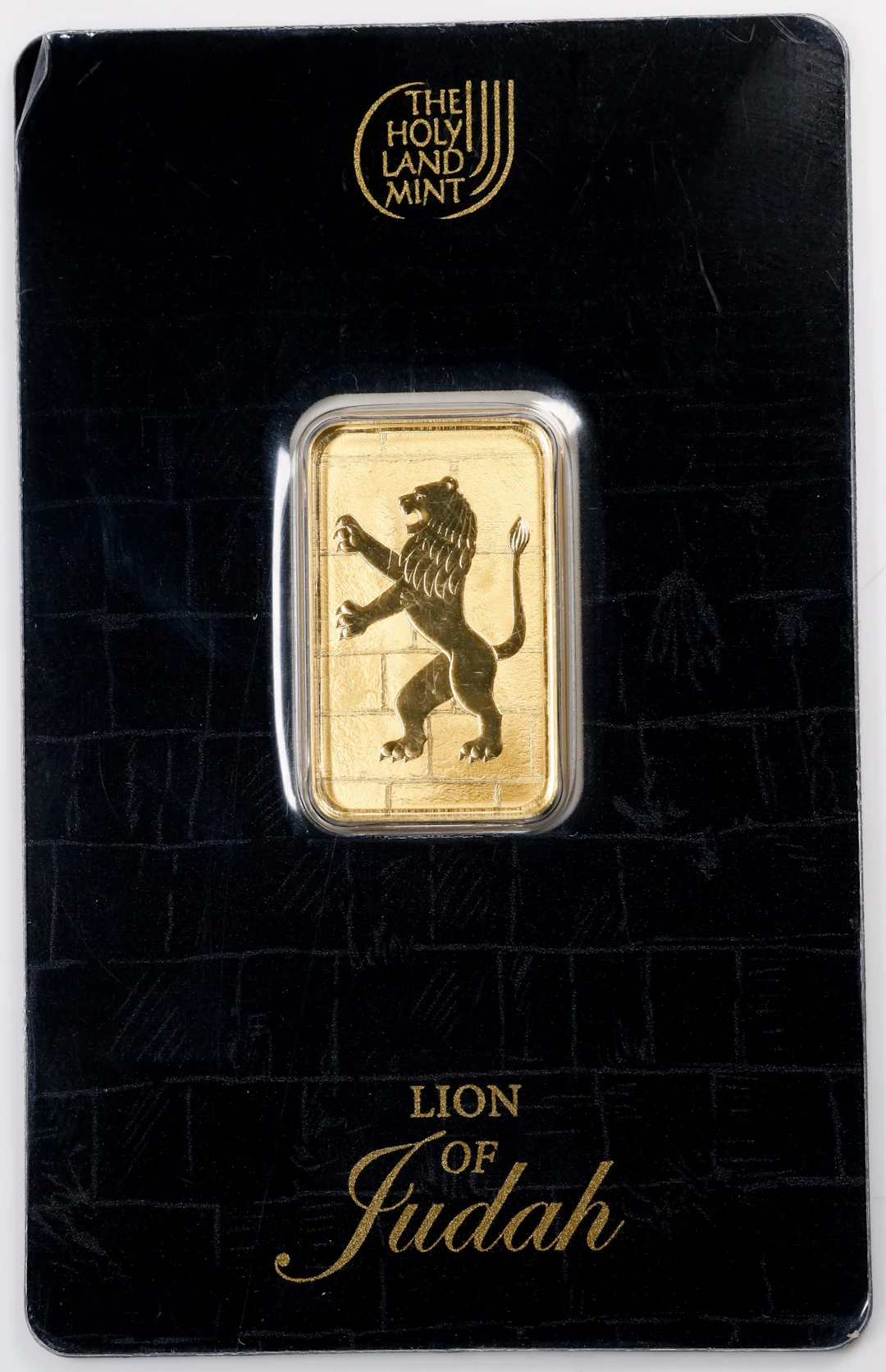 (0.322 oz, 10 g AGW). The Holy Land Mint 10 gram Gold Bar.