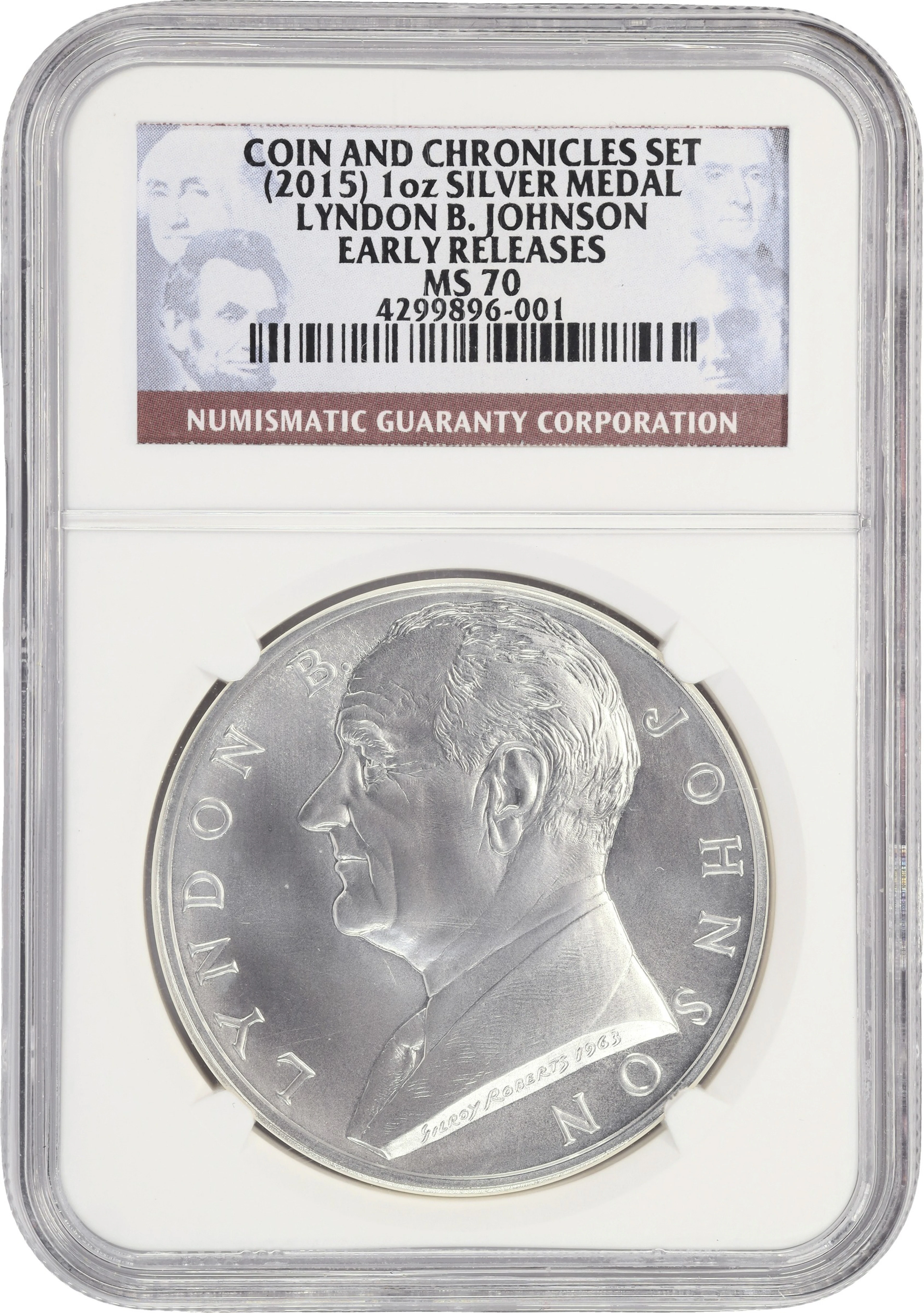 (1 oz, 31.104 g ASW). 2015 Coin and Chronicles Set Lyndon B. Johnson