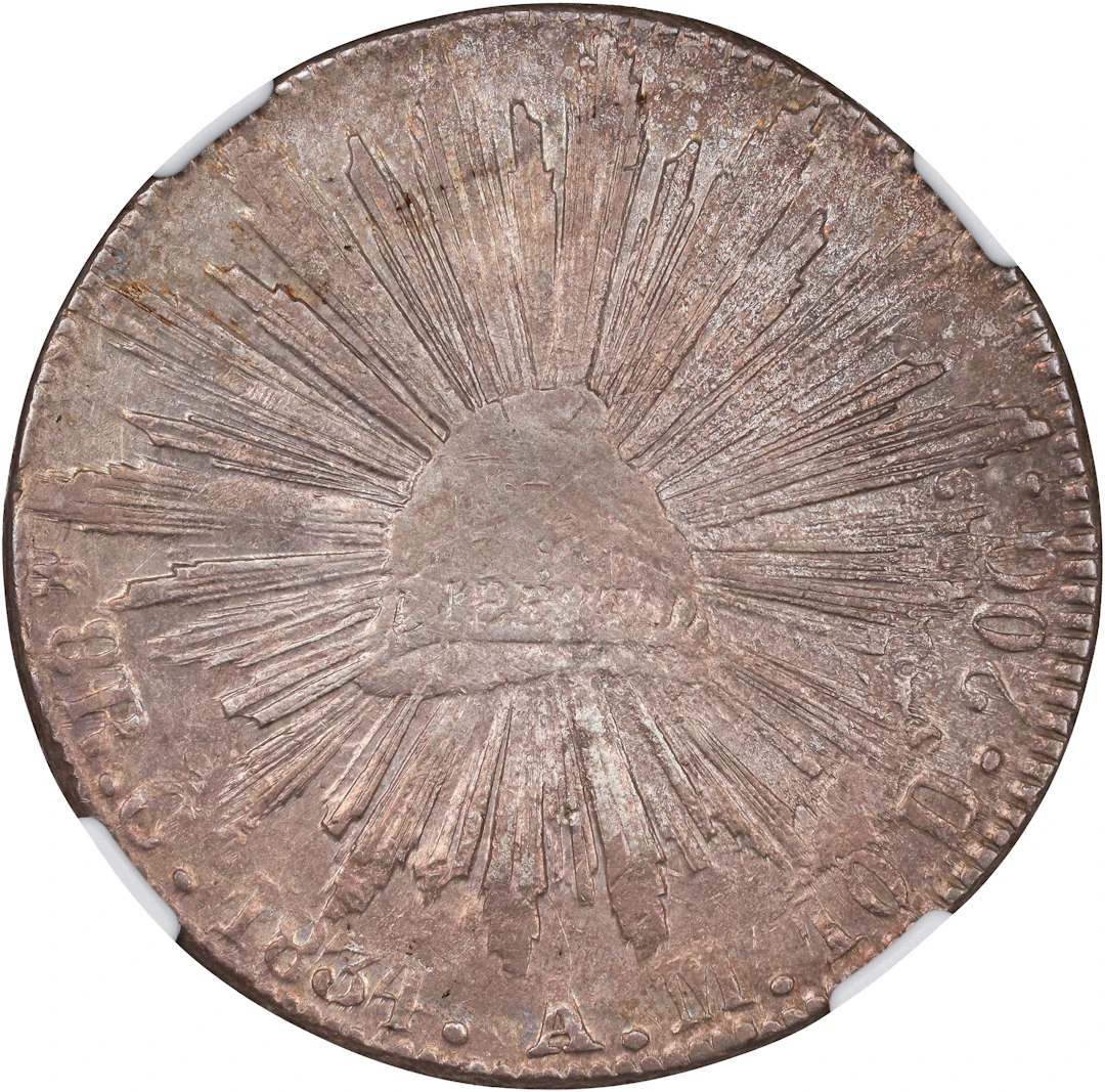 MEXICO. 8 Reales, 1834-Ca AM. Chihuahua Mint. NGC AU-58.