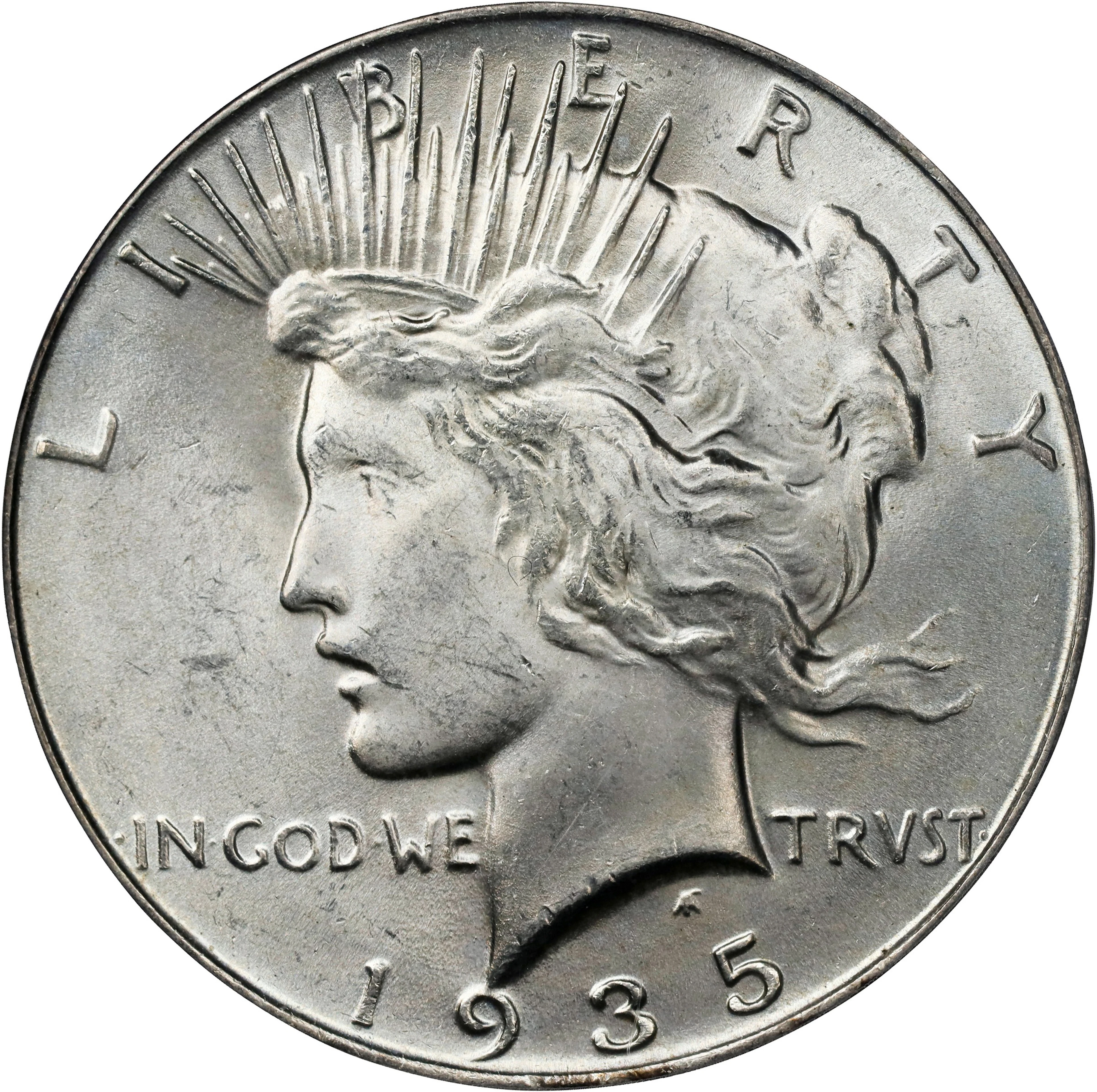 1935 Peace Silver Dollar. MS-63 (PCGS). OGH Generation 3.0.
