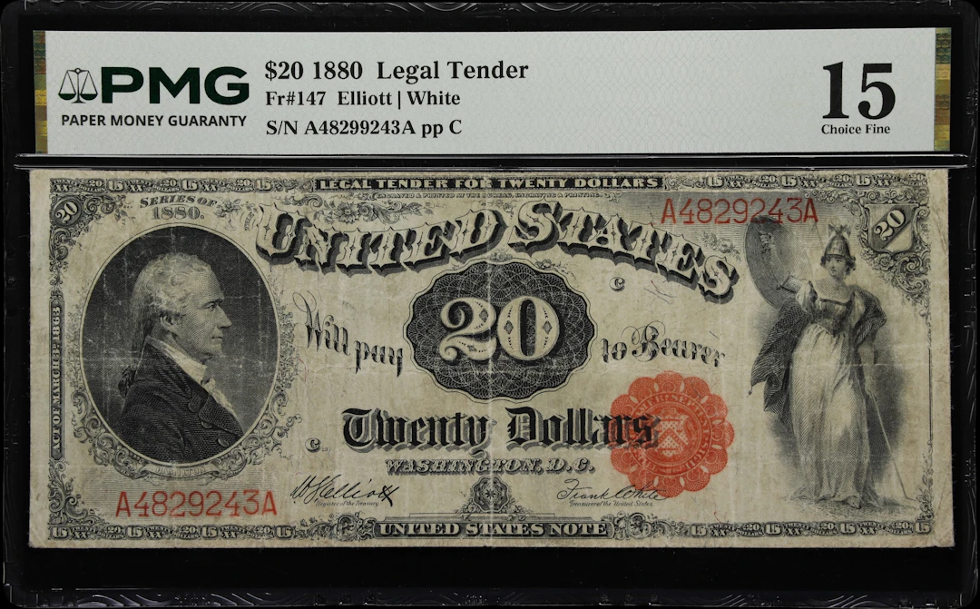 Fr. 147. 1880 $20 Legal Tender Note. PMG Choice Fine 15.
