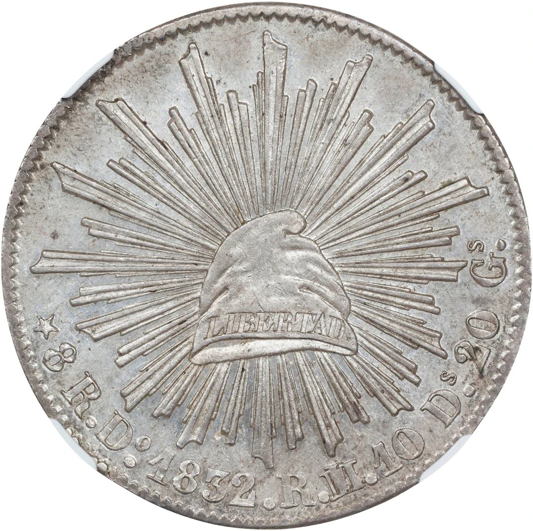 MEXICO. 8 Reales, 1832/1-Do RM/L. Durango Mint. NGC MS-63.