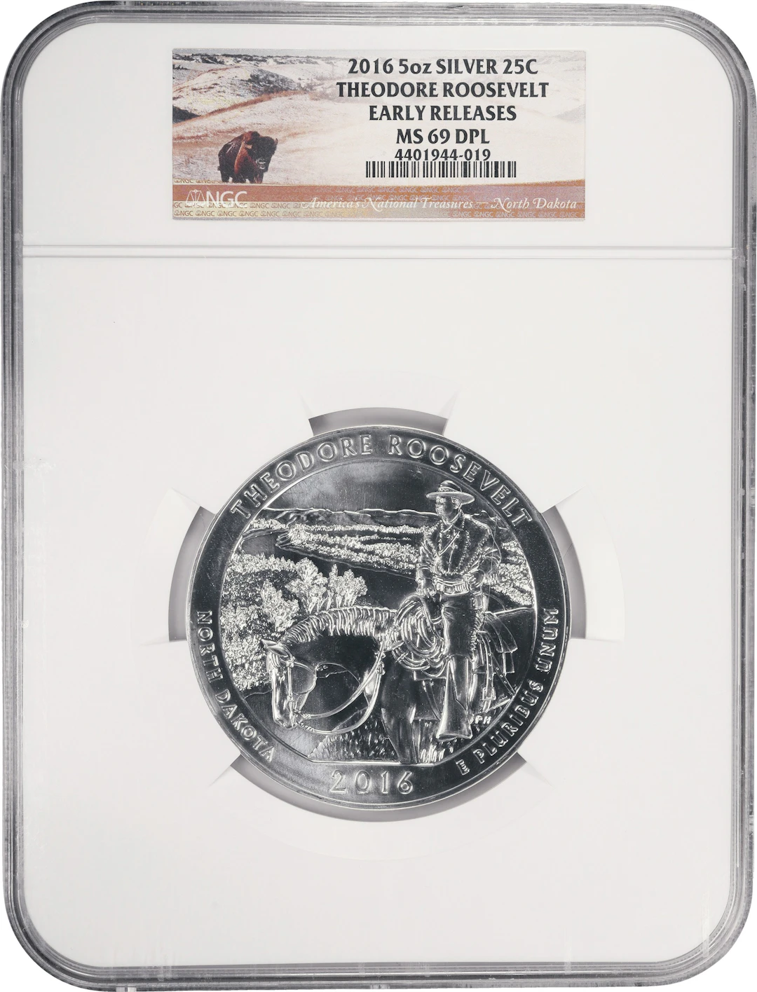 (5 oz, 155.52 g ASW). 2016 Theodore Roosevelt America the Beautiful