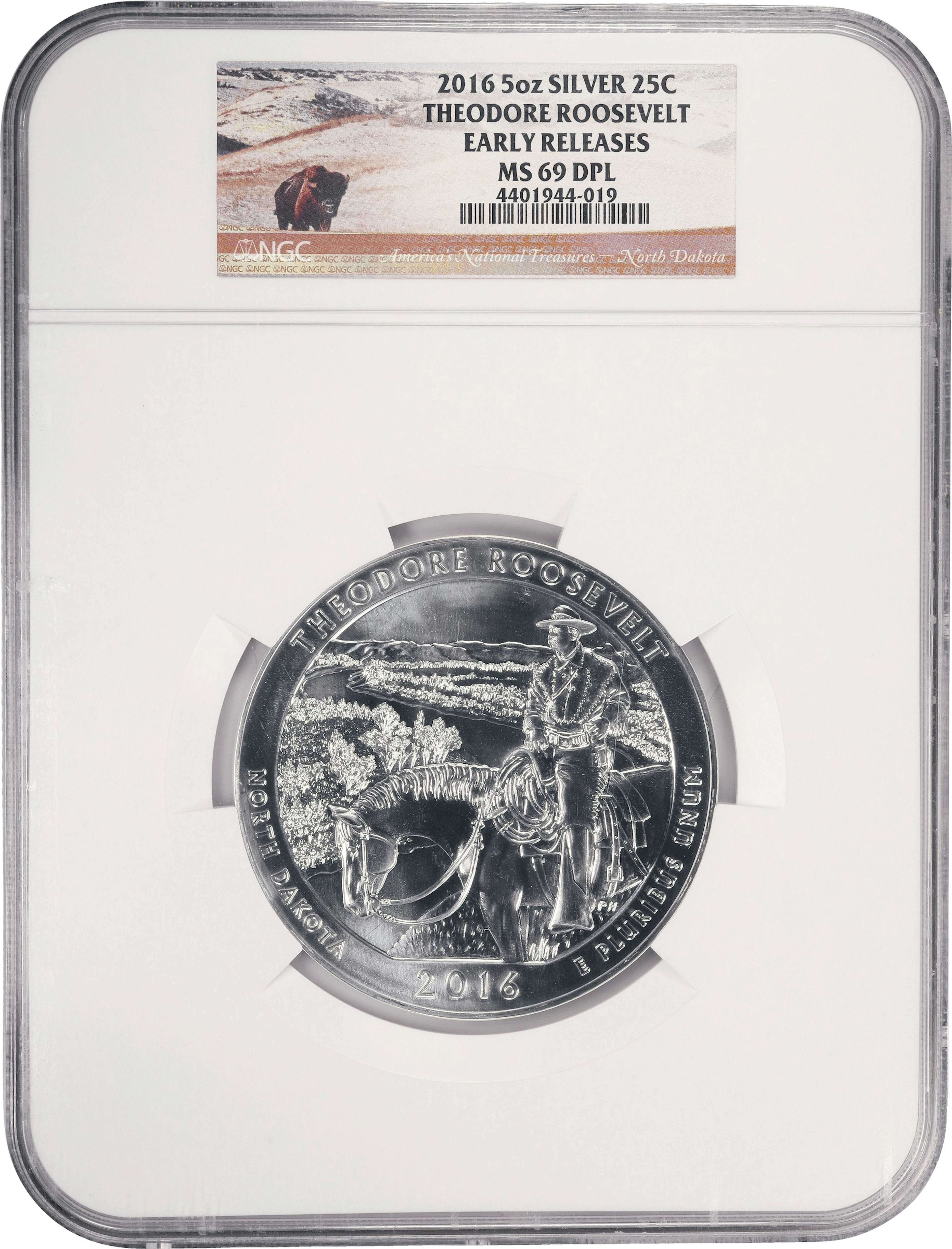 (5 oz, 155.52 g ASW). 2016 Theodore Roosevelt America the Beautiful