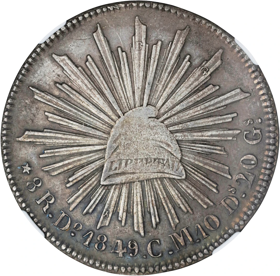 MEXICO. 8 Reales, 1849/9-Do CM. Durango Mint. NGC AU Details--Environmental