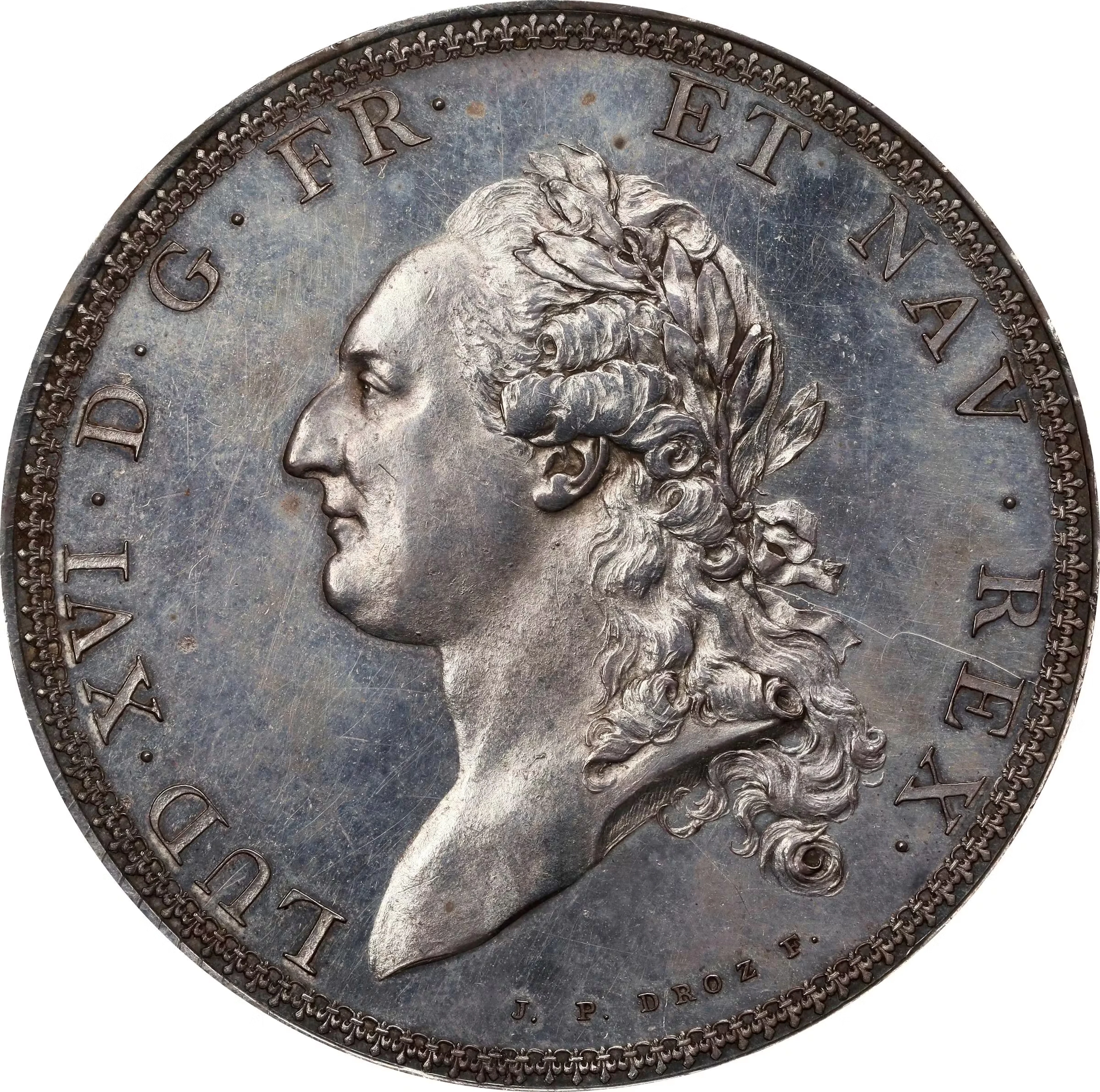 FRANCE. Kingdom. Silver Ecu de Calonne Essai (Pattern), 1786-A. Paris