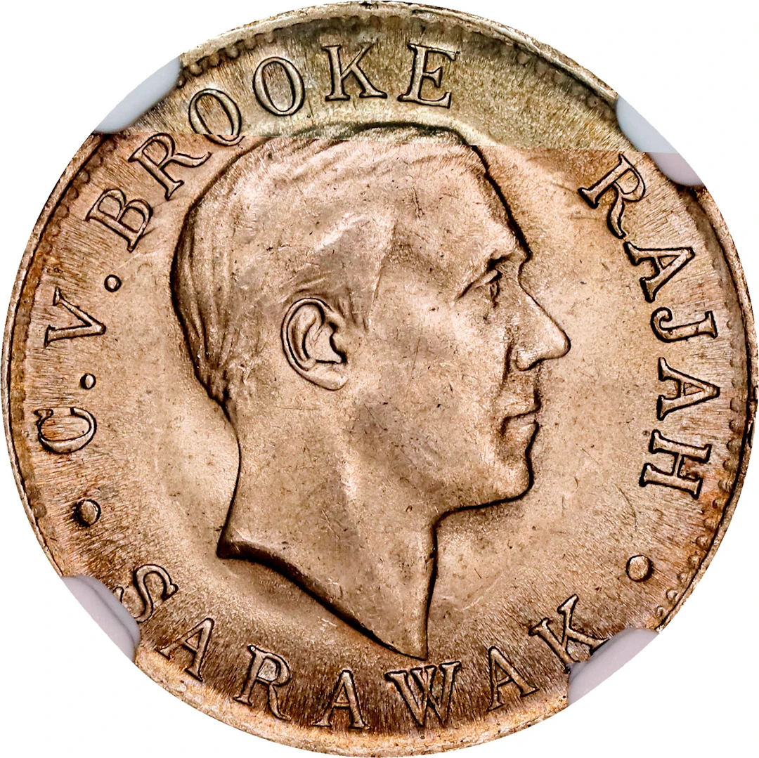 SARAWAK. Cent, 1920-H. Birmingham (Heaton) Mint. Charles V. Brooke. NGC MS-64.