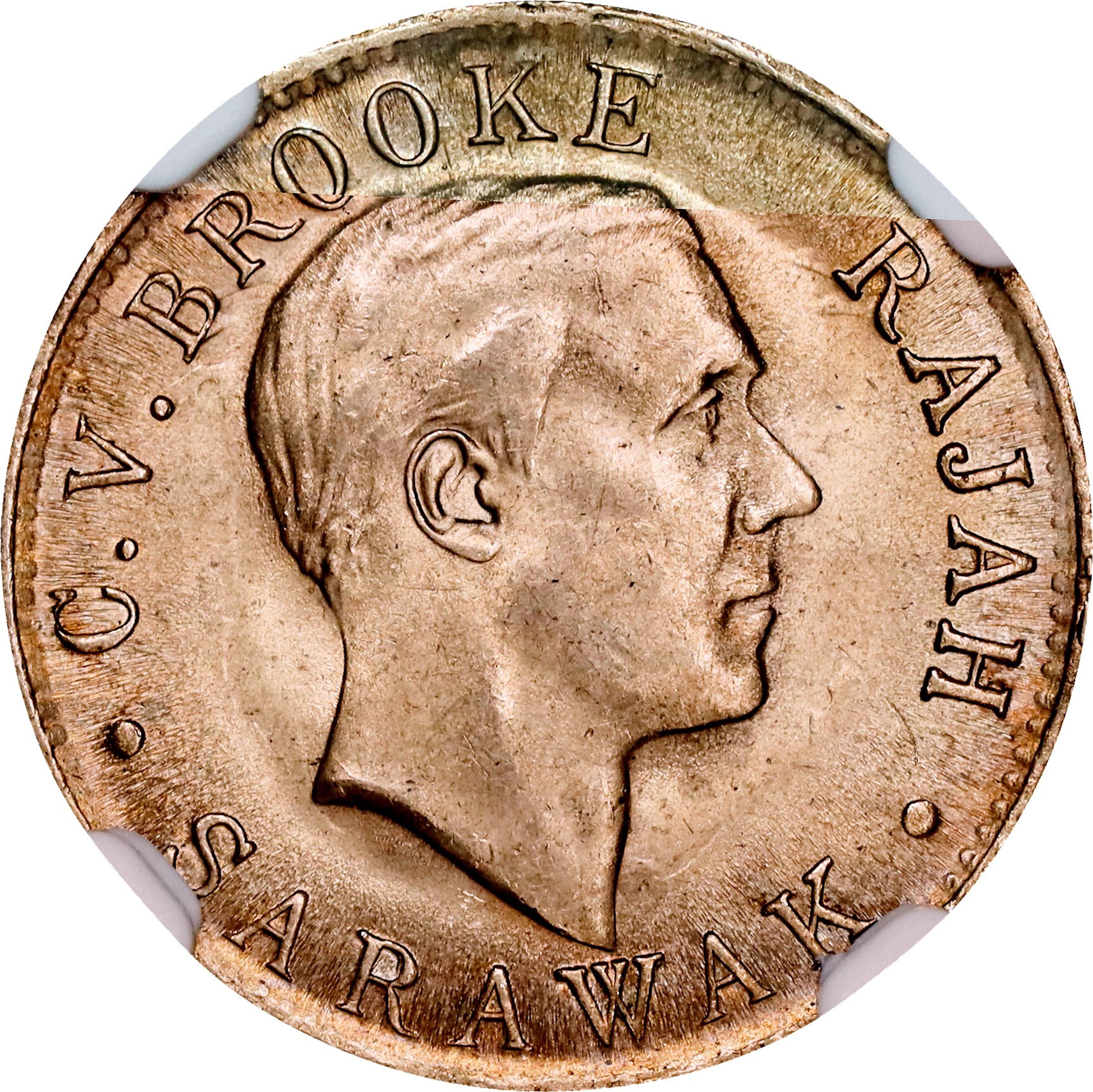 SARAWAK. Cent, 1920-H. Birmingham (Heaton) Mint. Charles V. Brooke. NGC MS-64.