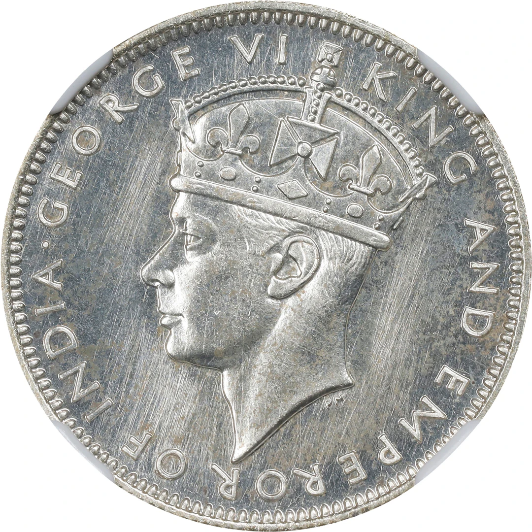 MALAYA. 20 Cents, 1943. London or Iver Heath Mint. George VI. NGC PROOF-64.
