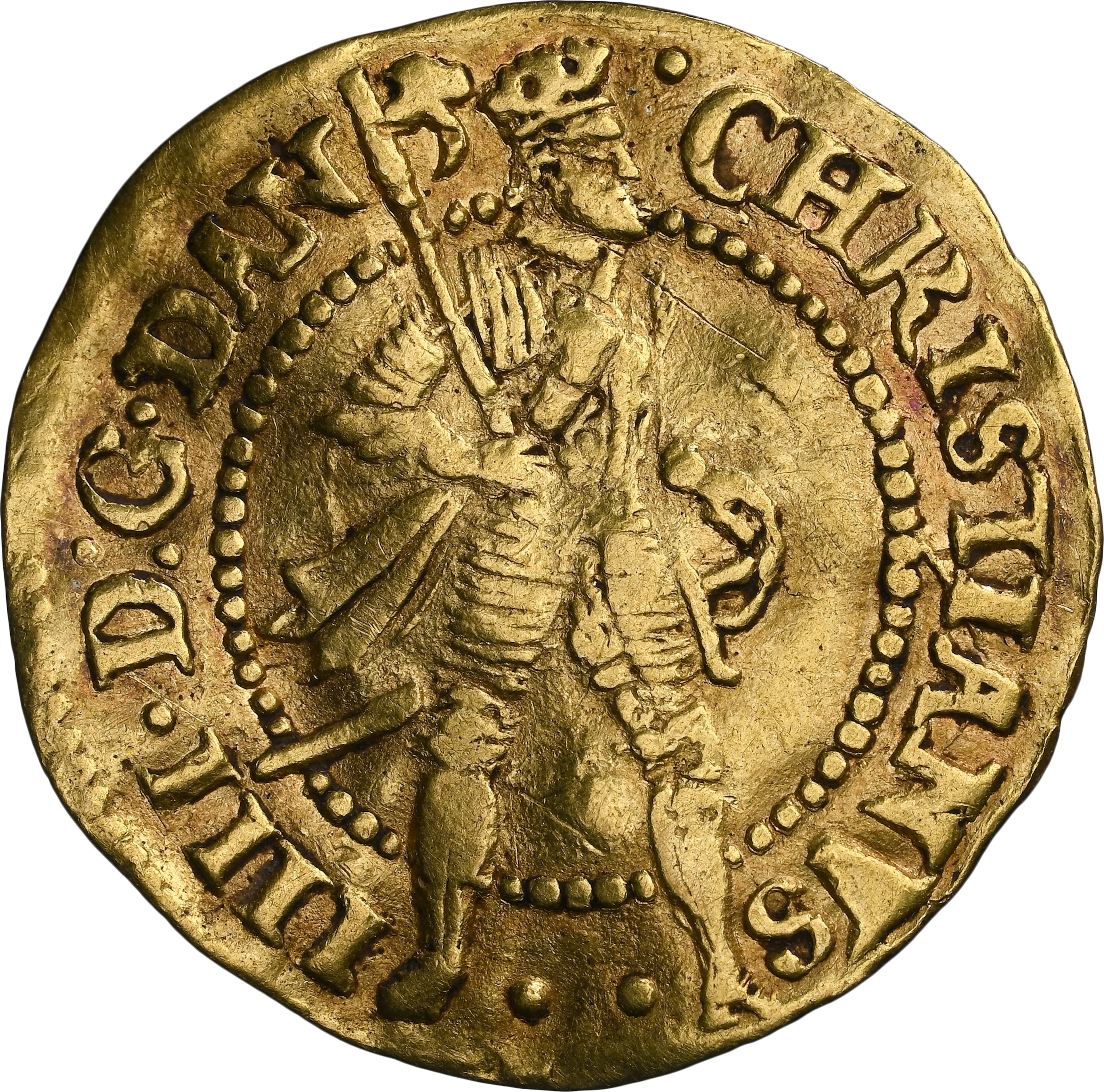 DENMARK. Gold Gulden (Ungersk Gylden), 1607. Copenhagen Mint. Christian