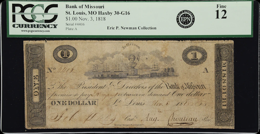 St. Louis, Missouri Territory. Bank of Missouri. 1818 $1. PCGS Currency