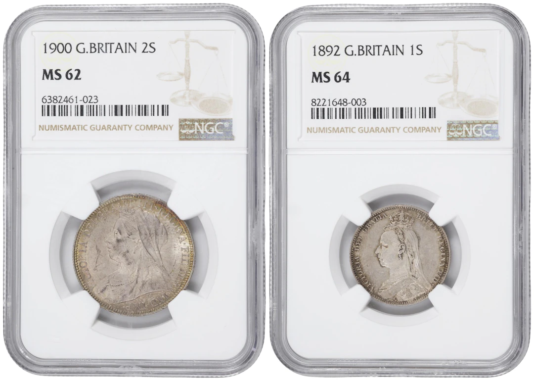 GREAT BRITAIN. Duo of Mixed Denominations (2 Pieces), 1892 & 1900.