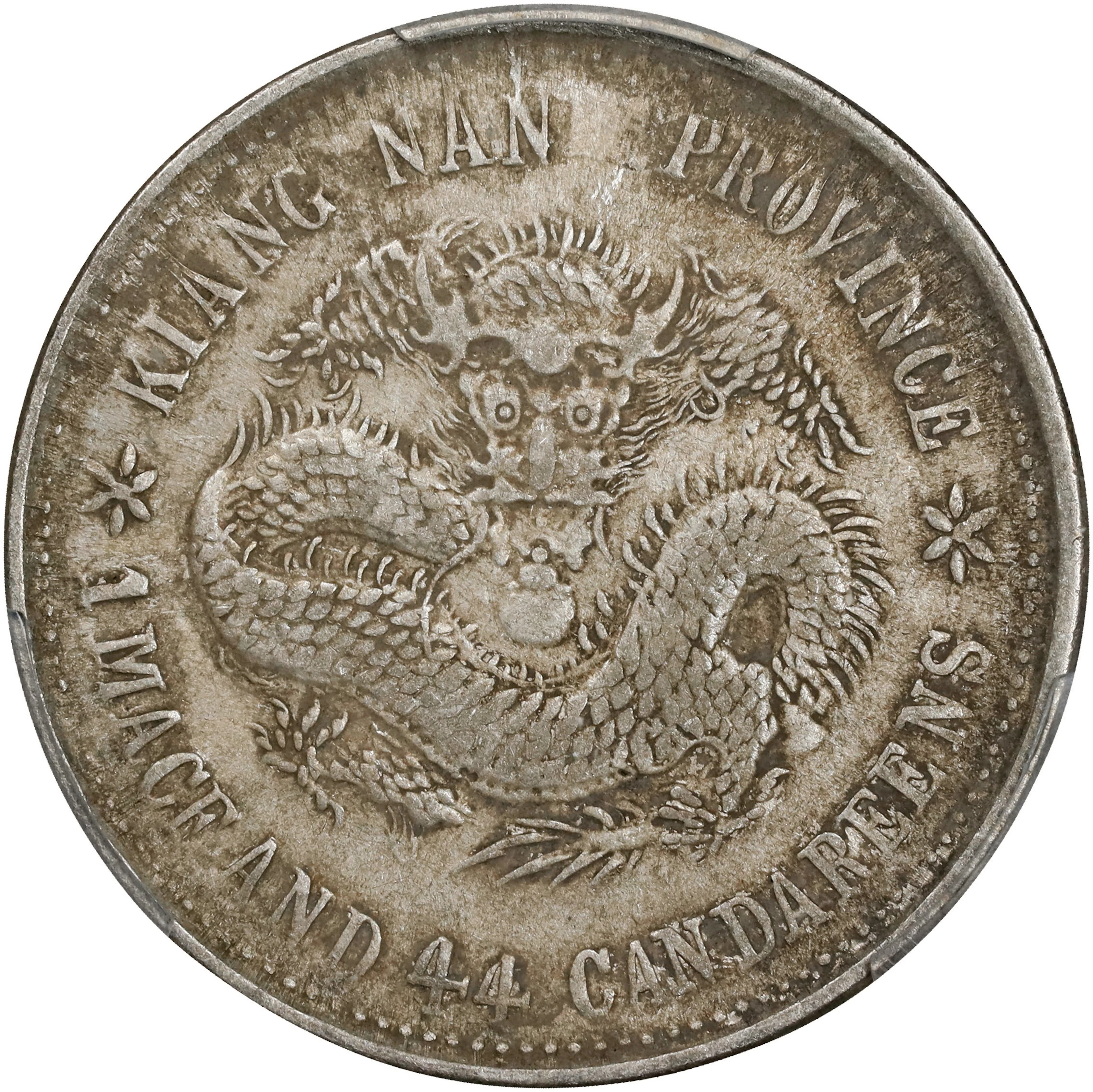 (t) CHINA. Kiangnan. 1 Mace 4.4 Candareens (20 Cents), CD (1899).