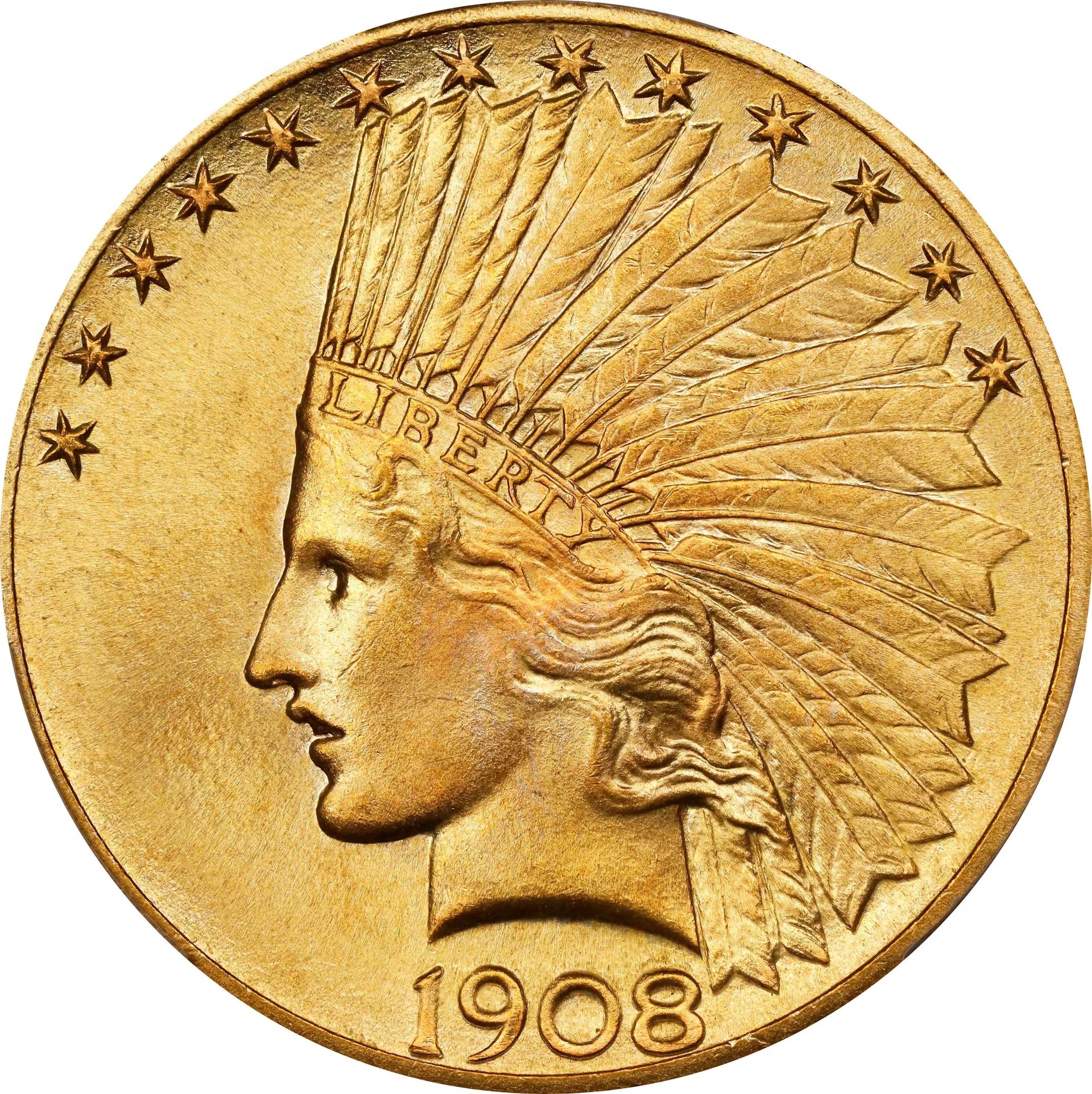 1908 Indian Eagle. Motto. MS-68 (PCGS). CMQ.