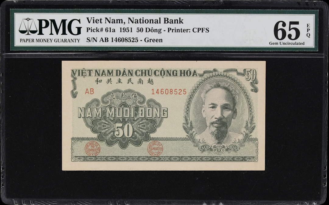 VIETNAM. National Bank of Vietnam. 50 Dong, 1951. P-61a. PMG Gem Uncirculated