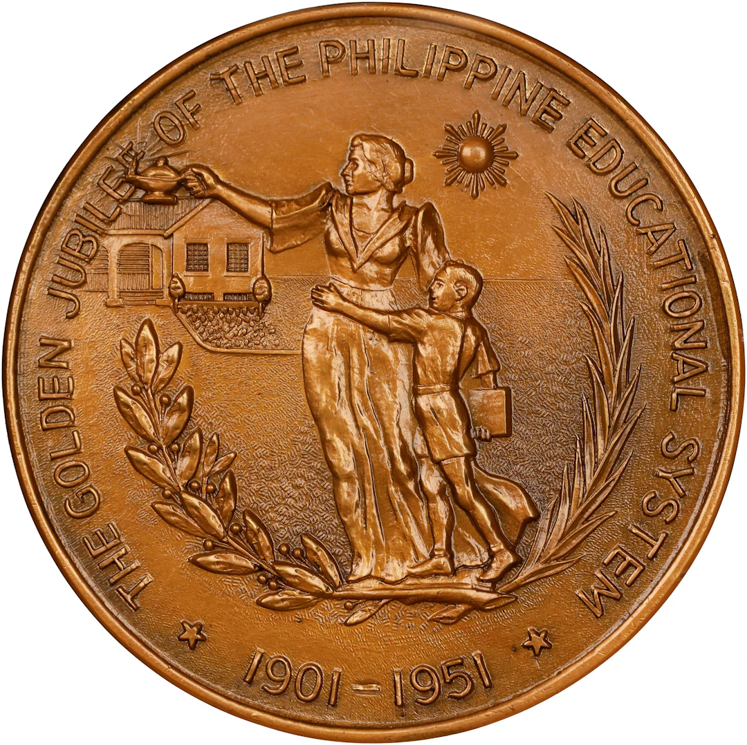 PHILIPPINES. Educational System Golden Jubilee Bronze Medal, 1951.