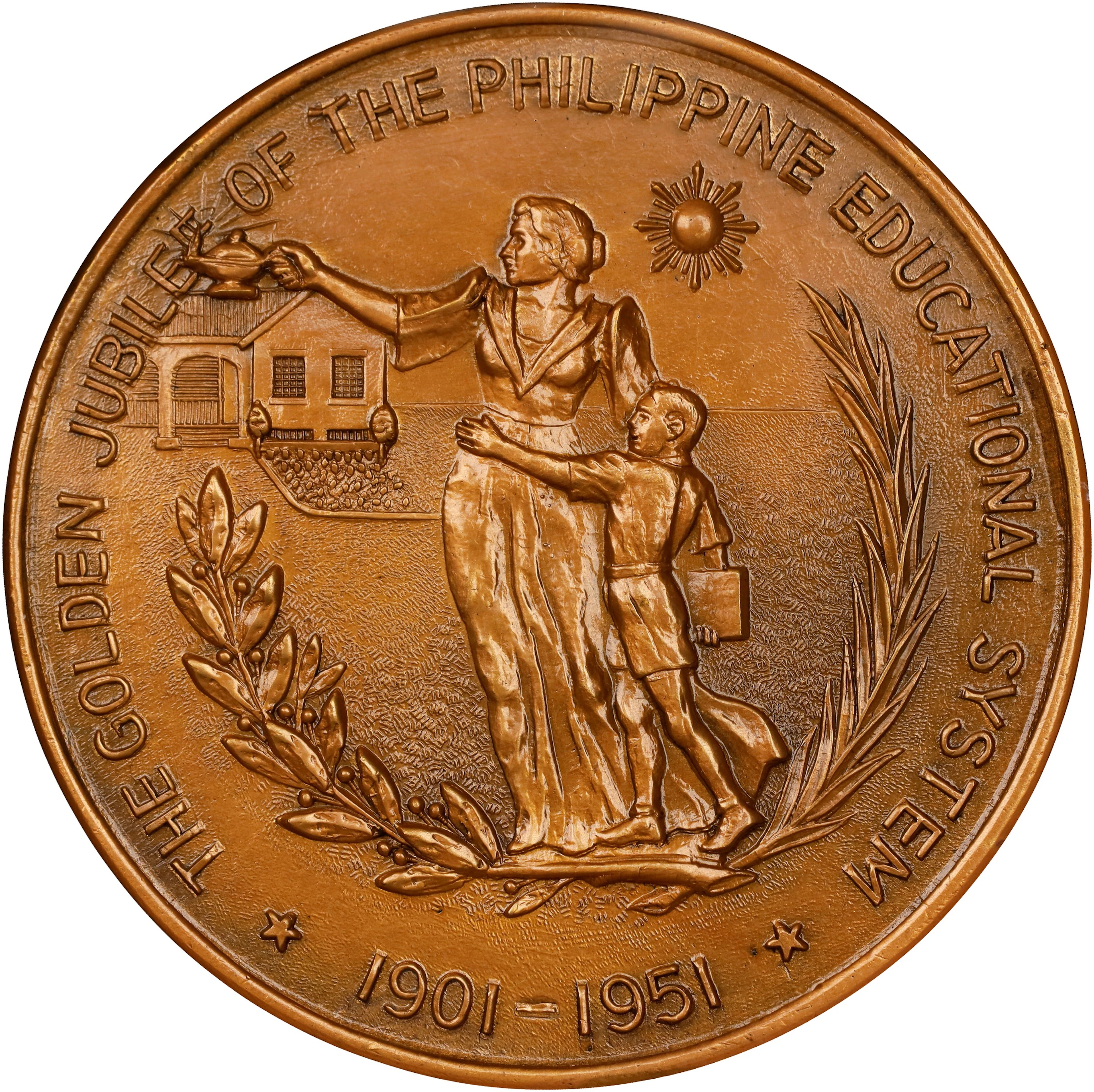PHILIPPINES. Educational System Golden Jubilee Bronze Medal, 1951.