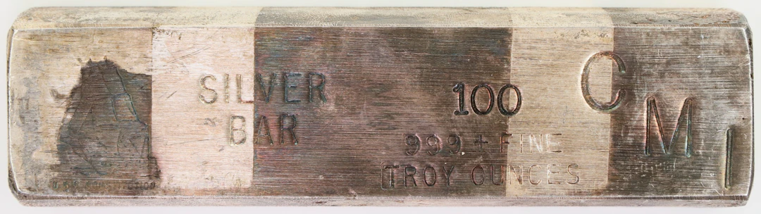 (100 oz, 3110.4 g ASW). CMI U.S.S. Constitution 100 oz Silver Bar.