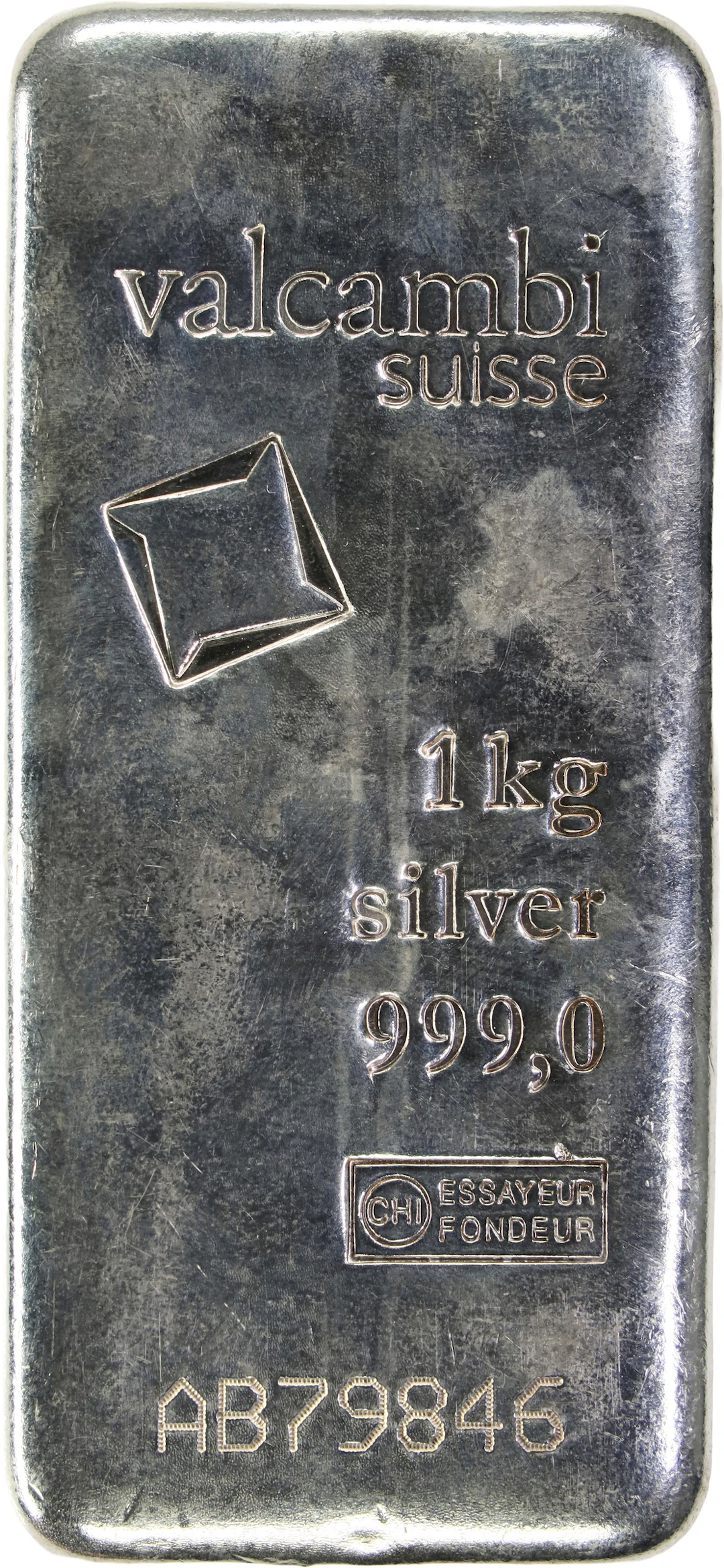 (32.151 oz, 1000 g ASW). Valcambi Suisse 1 Kilo Silver Bar.