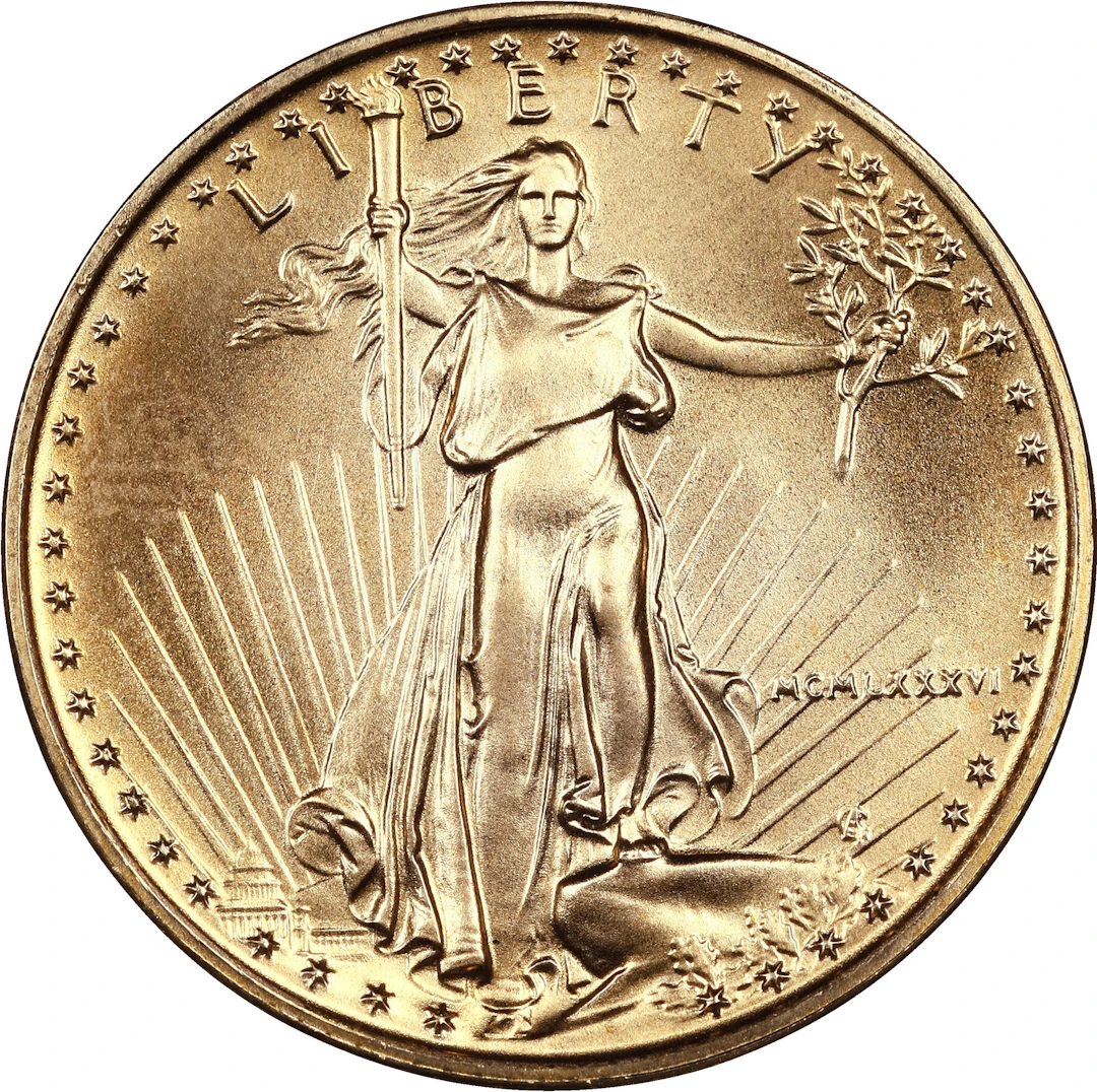 (0.25 oz, 7.776 g AGW). 1986 American Gold Eagle $10.