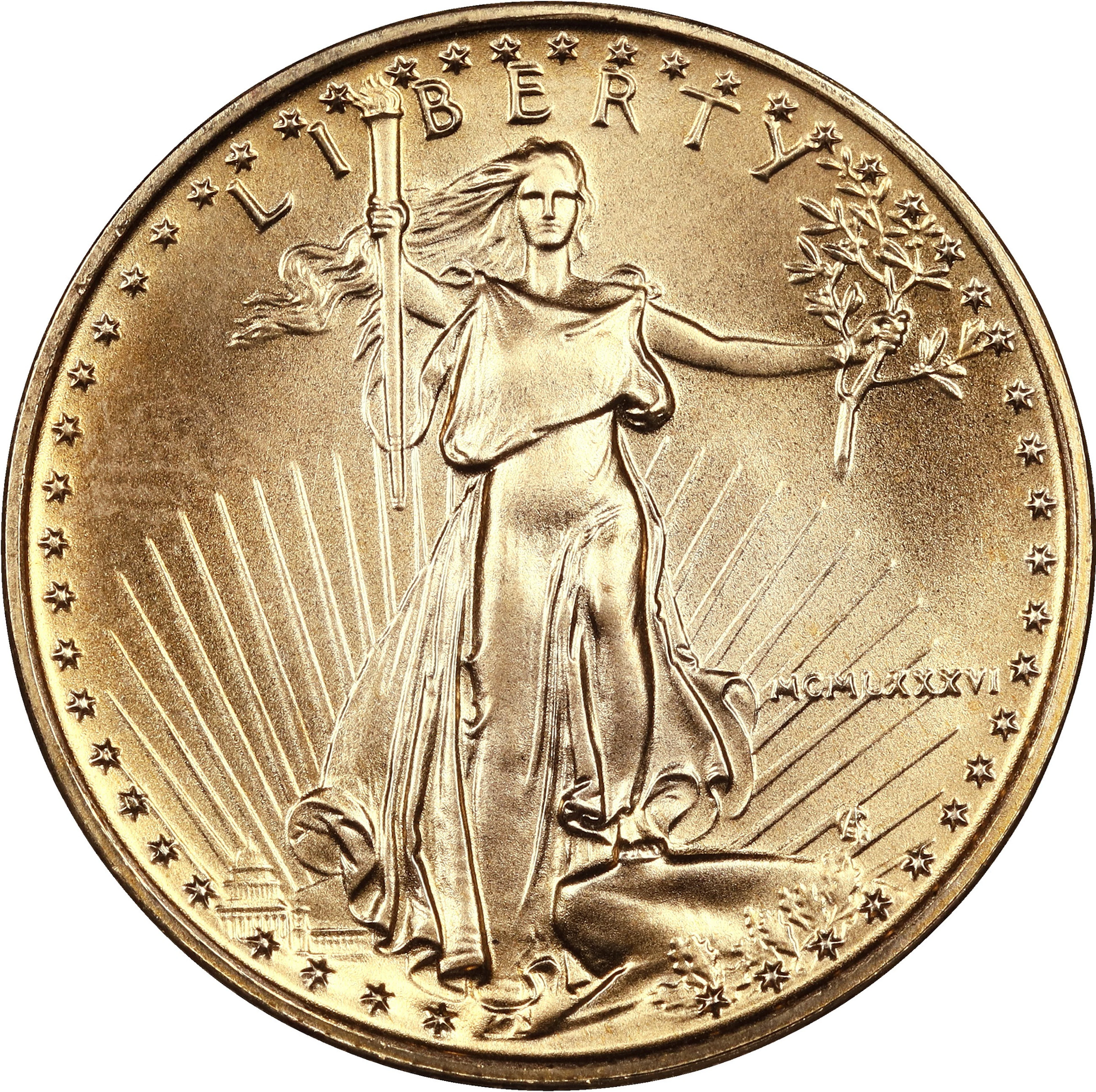 (0.25 oz, 7.776 g AGW). 1986 American Gold Eagle $10.