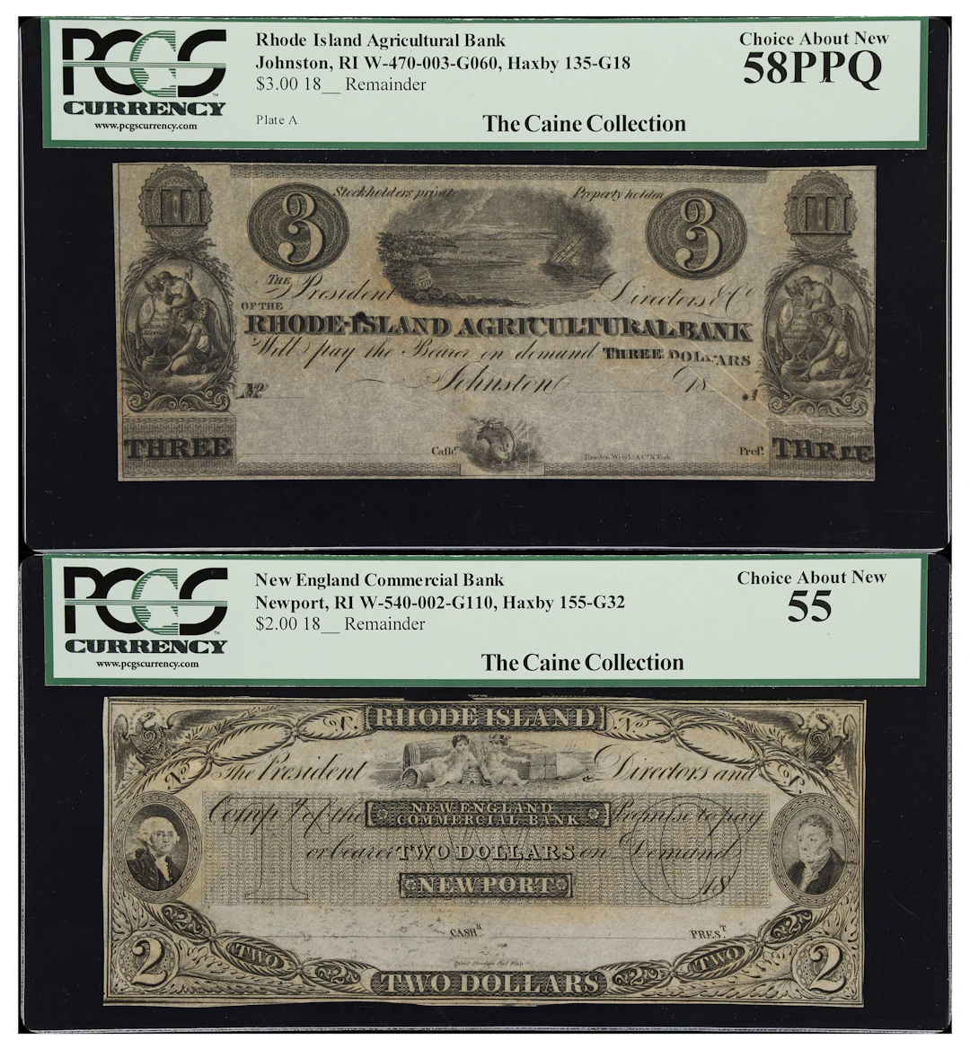 Lot of (2) Johnston & Newport, Rhode Island. New England Commercial