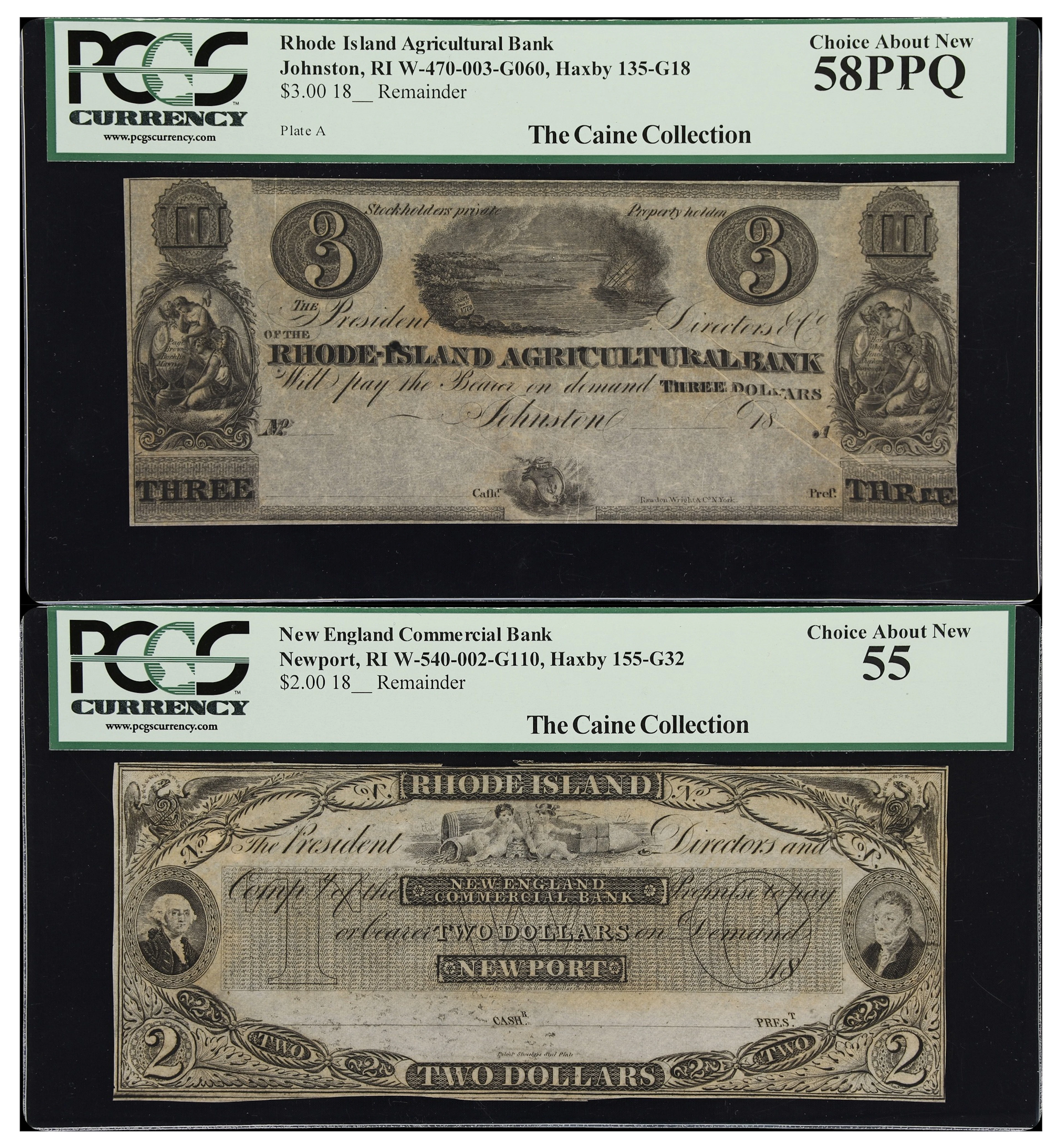 Lot of (2) Johnston & Newport, Rhode Island. New England Commercial