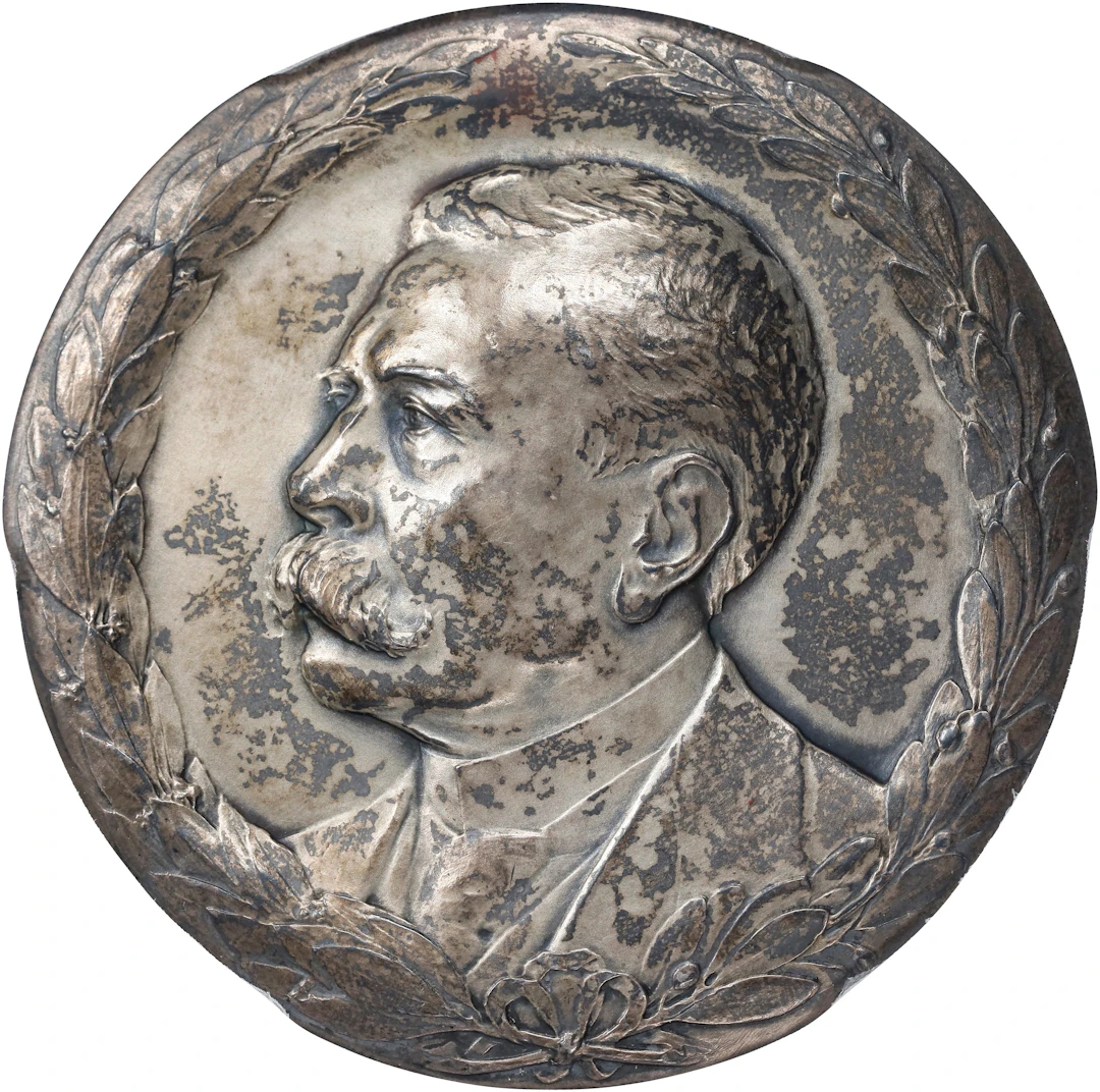 MEXICO. Porfirio Diaz/Hero of Peace Silver Medal, 1909. PCGS MS-62.