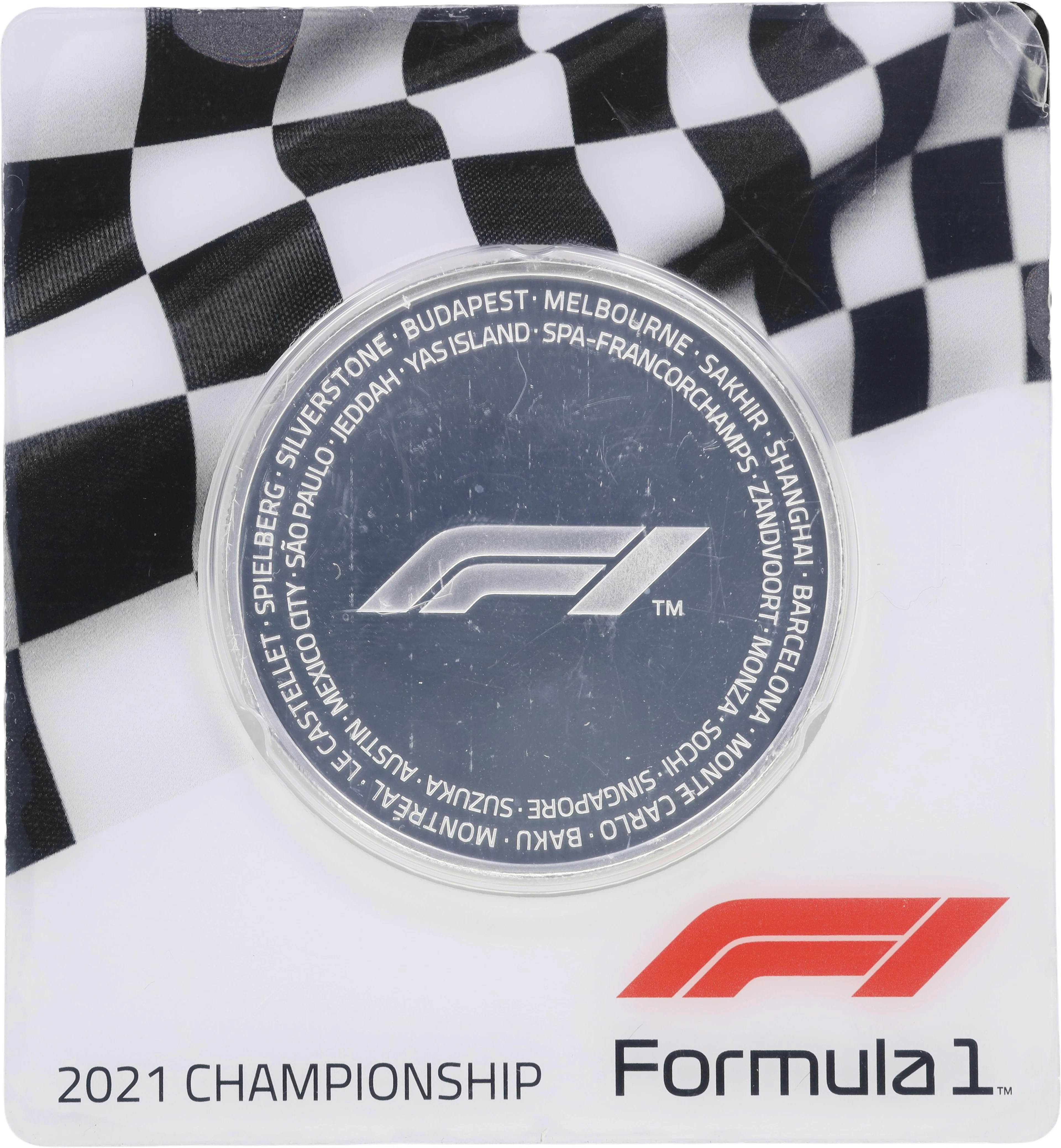 (2.5 oz, 77.76 g ASW). Solomon Islands. 2021 Formula 1 Silver $5. Proof.