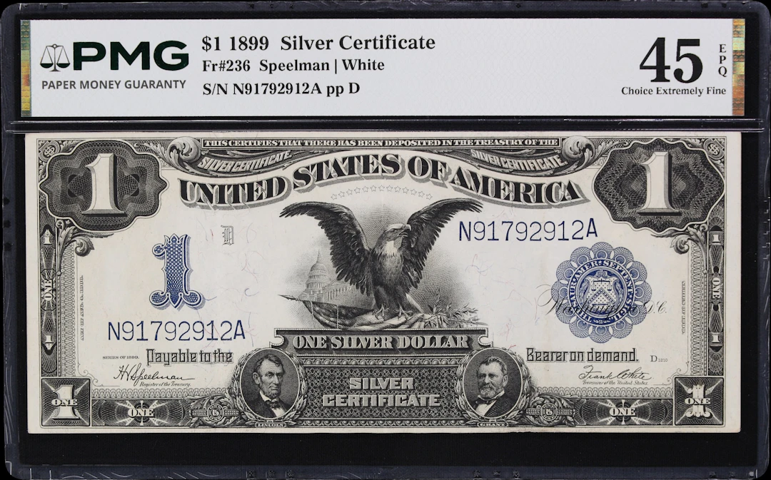 Fr. 236. 1899 $1 Silver Certificate. PMG Choice Extremely Fine 45 EPQ.