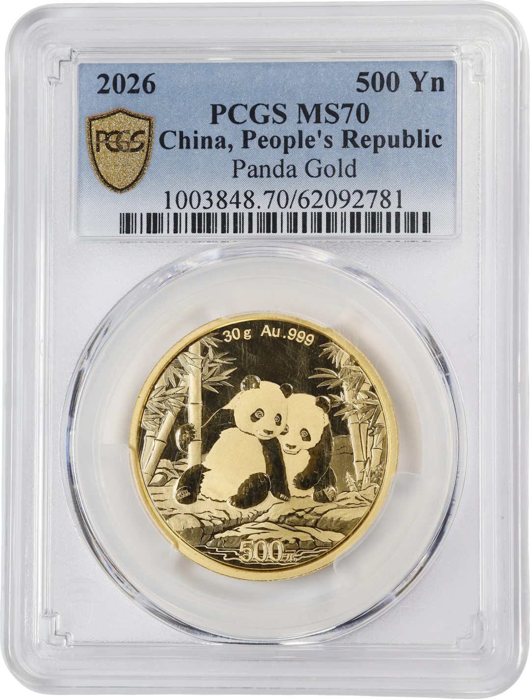 (0.965 oz, 30 g AGW). China. 2026 30 gram Gold Panda. MS-70 (PCGS).