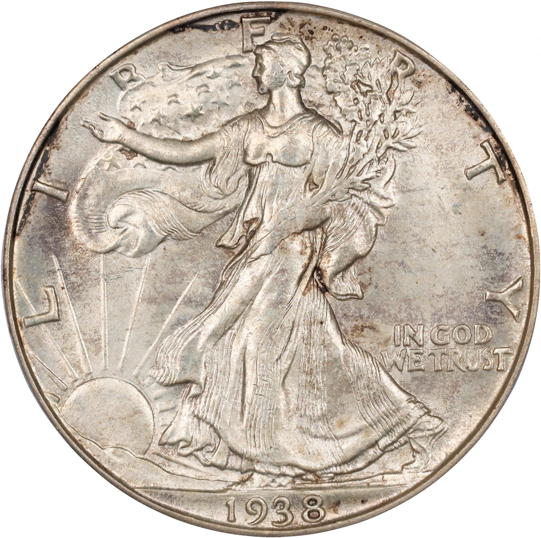 1938-D Walking Liberty Half Dollar. MS-64 (PCGS).