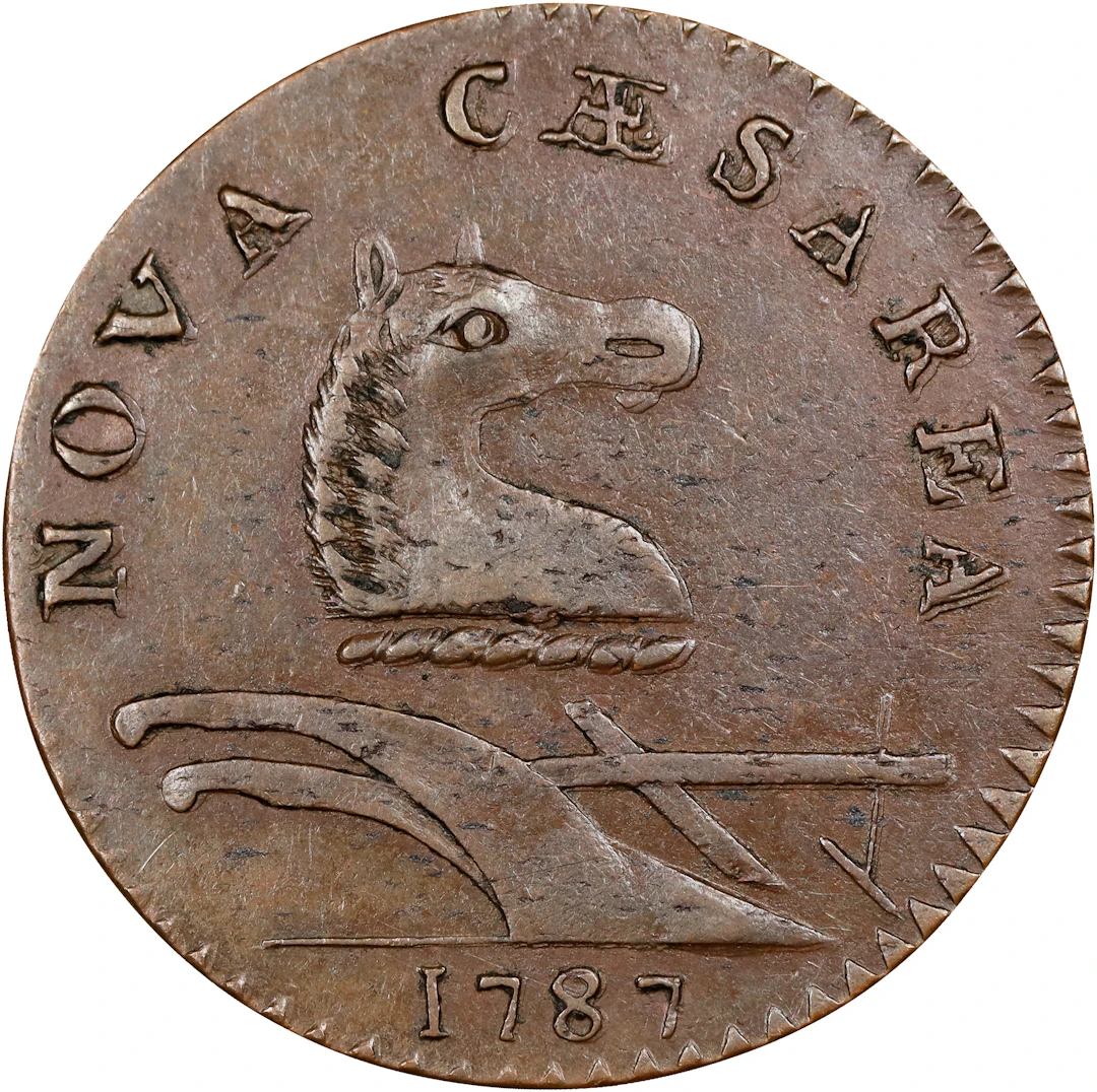 1787 New Jersey Copper. Maris 32-T, W-5100. Rarity-2. No Sprig Above