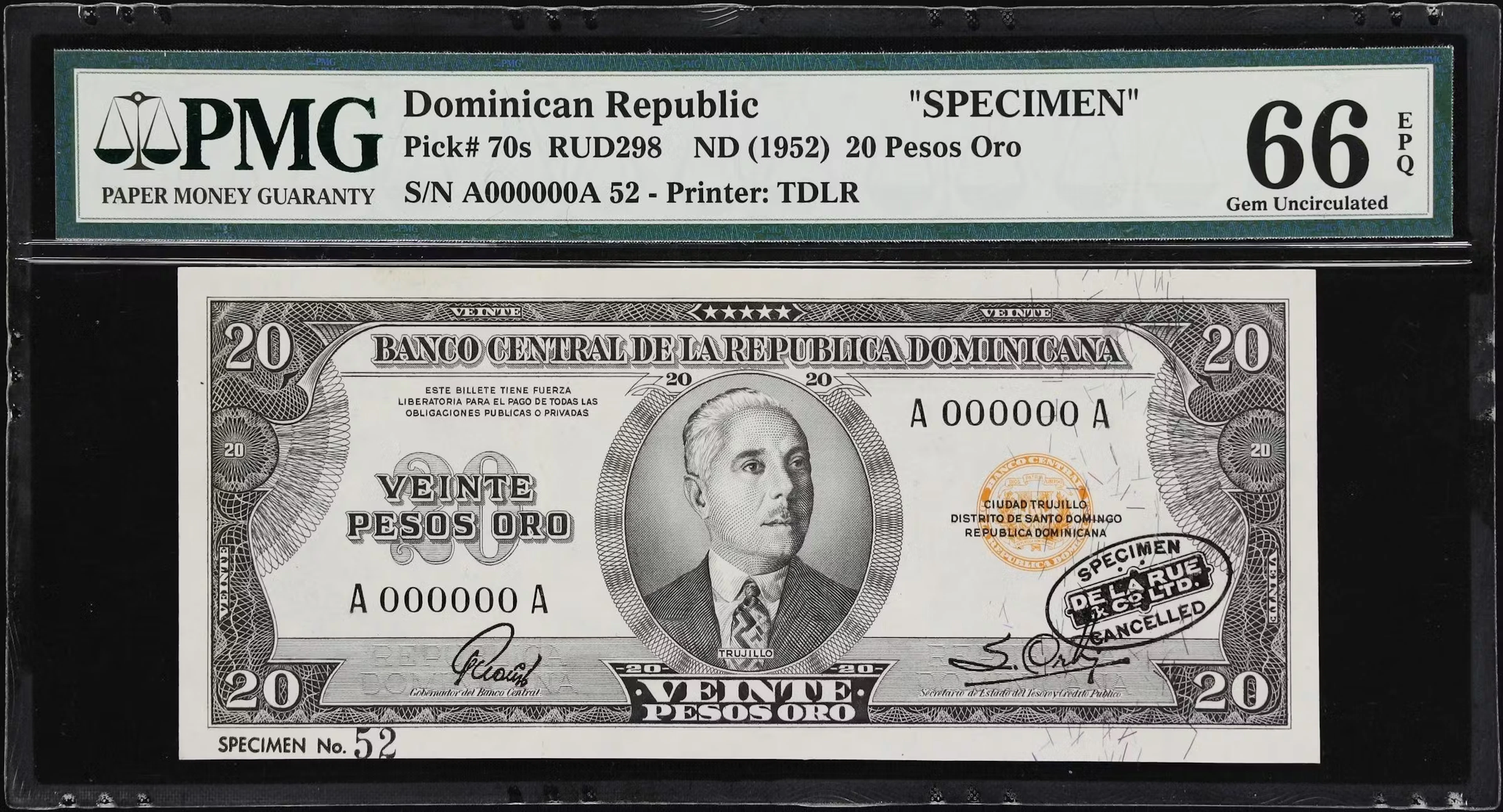 DOMINICAN REPUBLIC. Banco Central de la Republica Dominicana. 20 Pesos