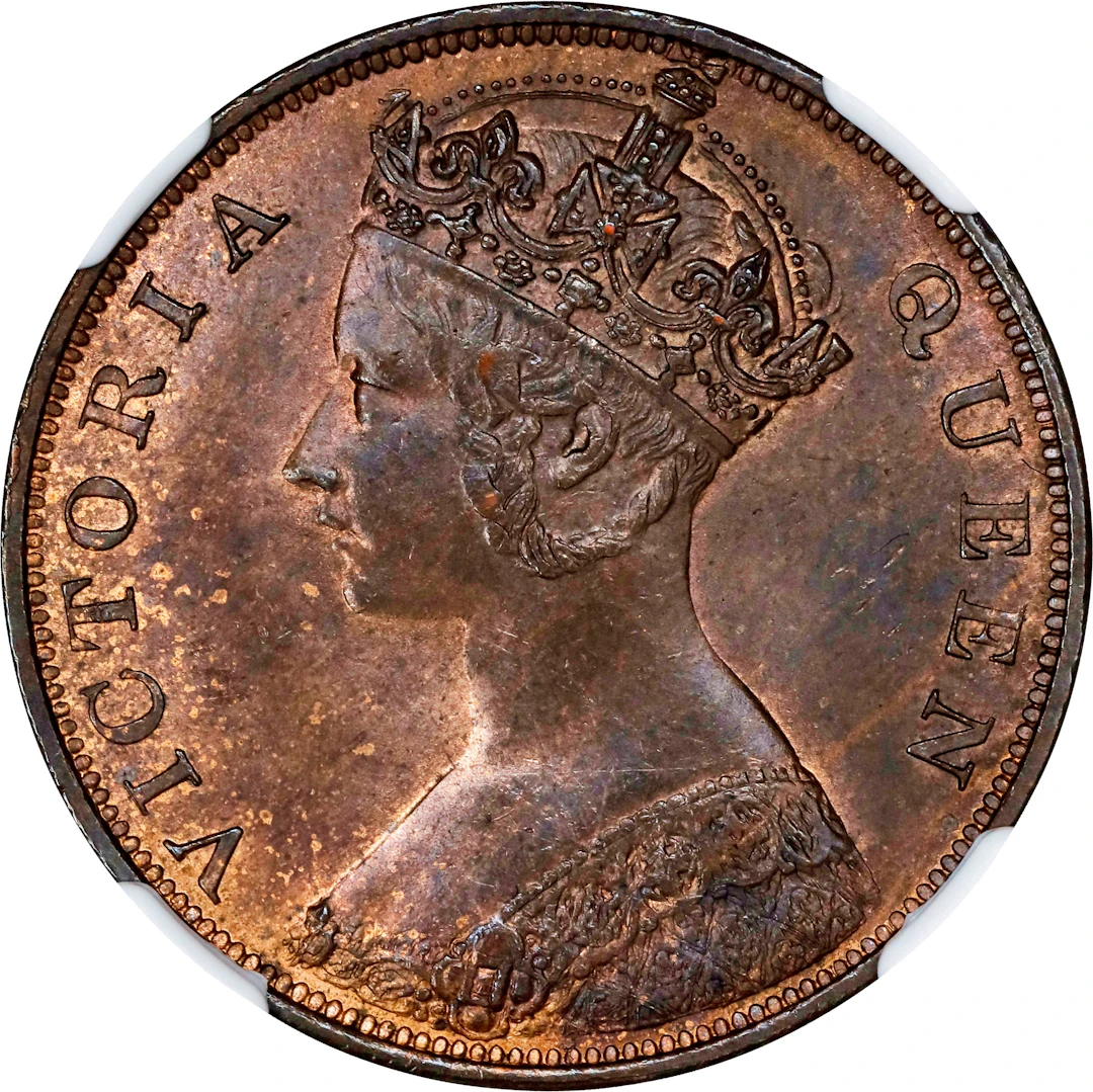 HONG KONG (SAR). Cent, 1863. London Mint. Victoria. NGC MS-64 Brown.