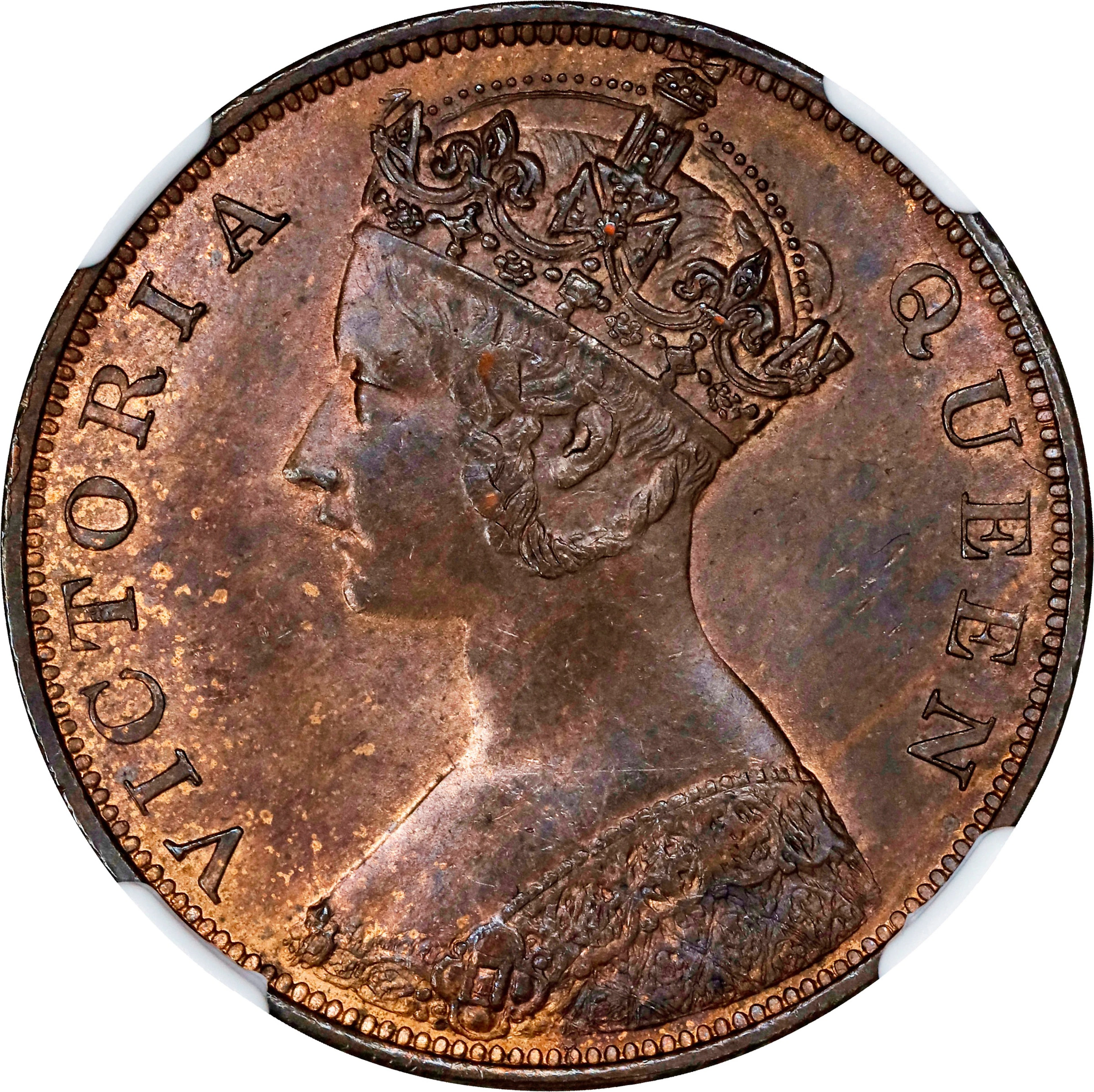 HONG KONG (SAR). Cent, 1863. London Mint. Victoria. NGC MS-64 Brown.