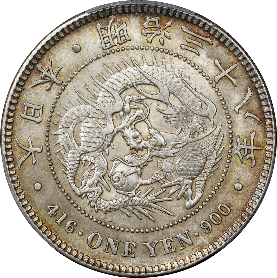 JAPAN. Yen, Year 38 (1905). Osaka Mint. Mutsuhito (Meiji). PCGS MS-64+.
