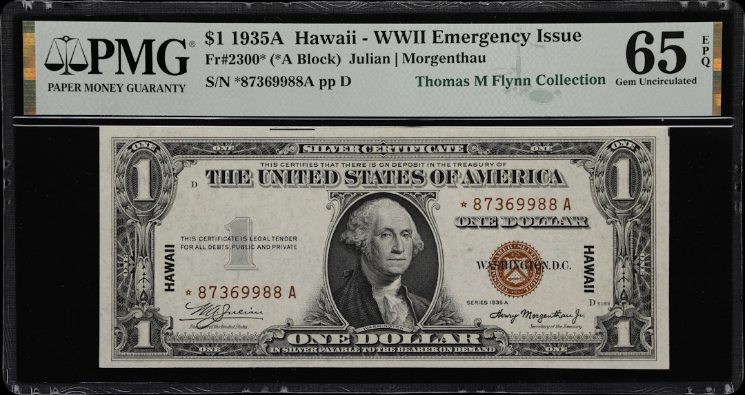 Fr. 2300*. 1935A $1 Hawaii Emergency Star Note. PMG Gem Uncirculated 65 EPQ.