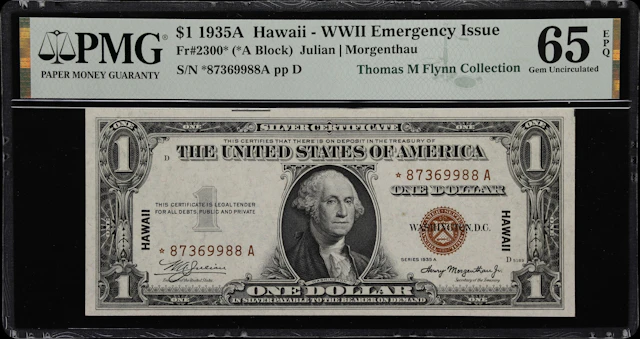 Fr. 2300*. 1935A $1 Hawaii Emergency Star Note. PMG Gem Uncirculated 65 EPQ.