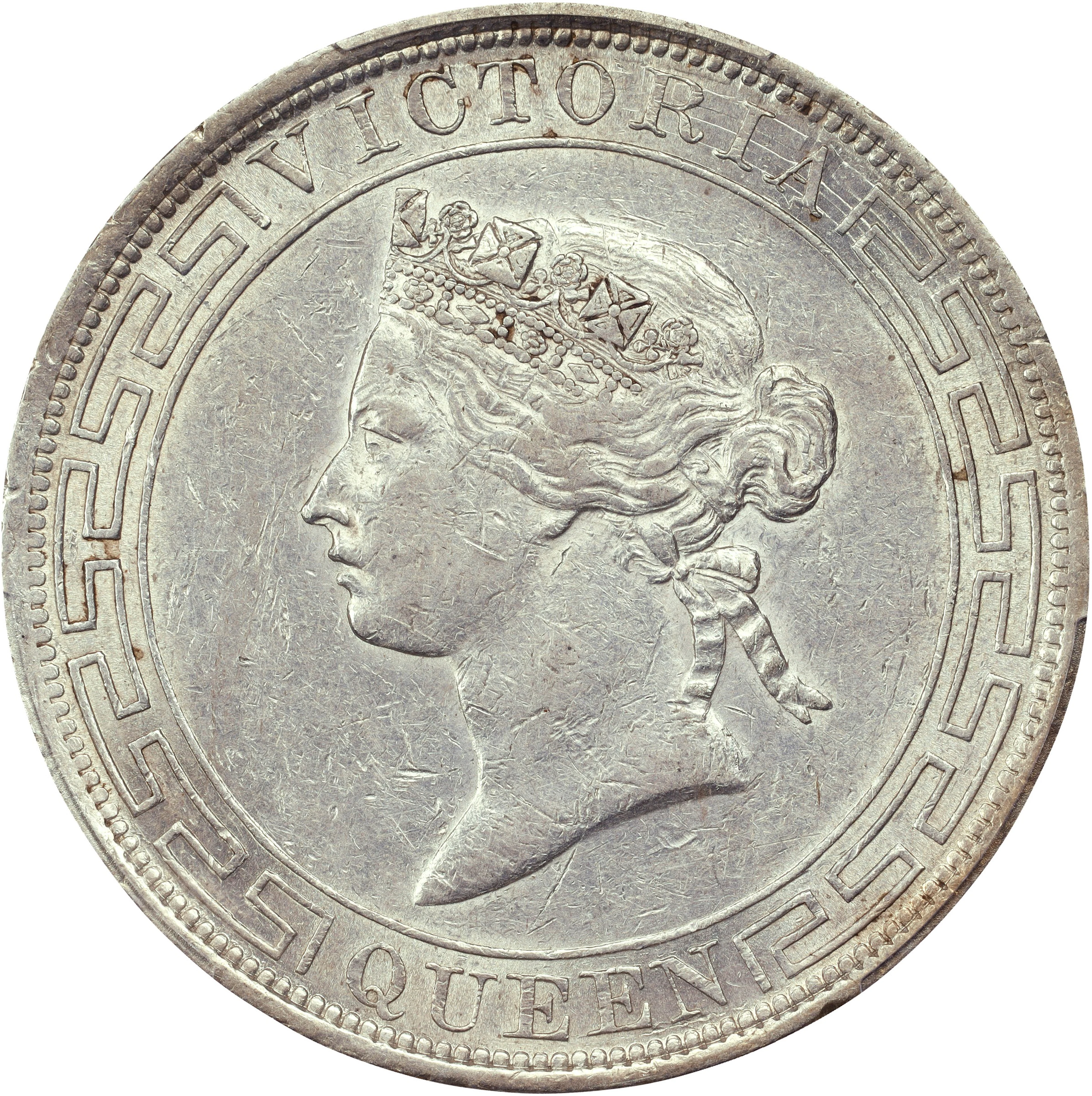 (t) HONG KONG (SAR). Dollar, 1867. Hong Kong Mint. Victoria. PCGS AU-50.