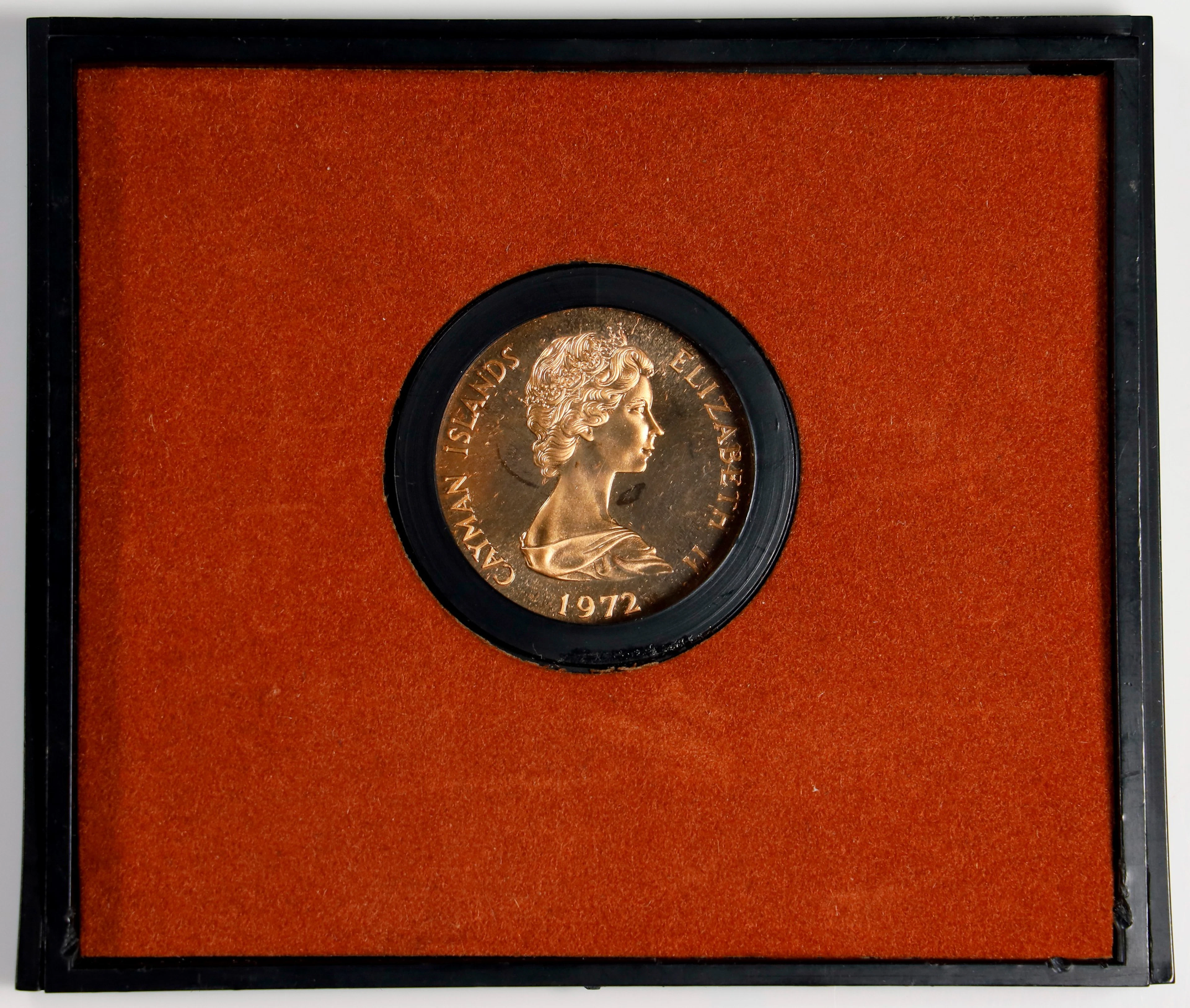 (0.222 oz, 6.905 g AGW). Cayman Islands. 1972 Silver Wedding Gold $25. Proof.