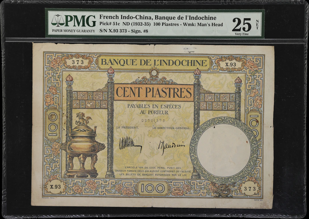 FRENCH INDO-CHINA. Banque de l'Indochine. 100 Piastres, ND (1932-35).