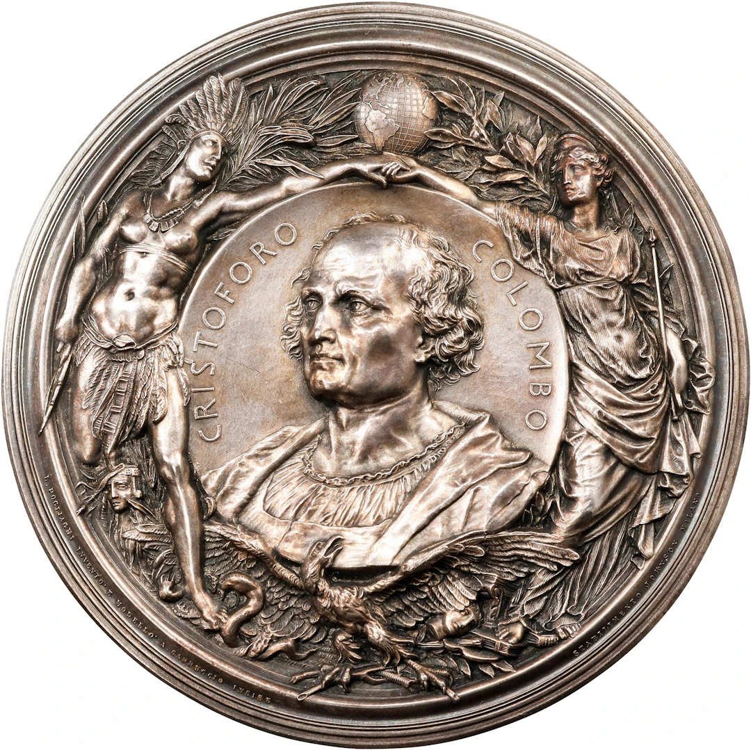 1892 World's Columbian Exposition Cristoforo Colombo Medal. By Luigi