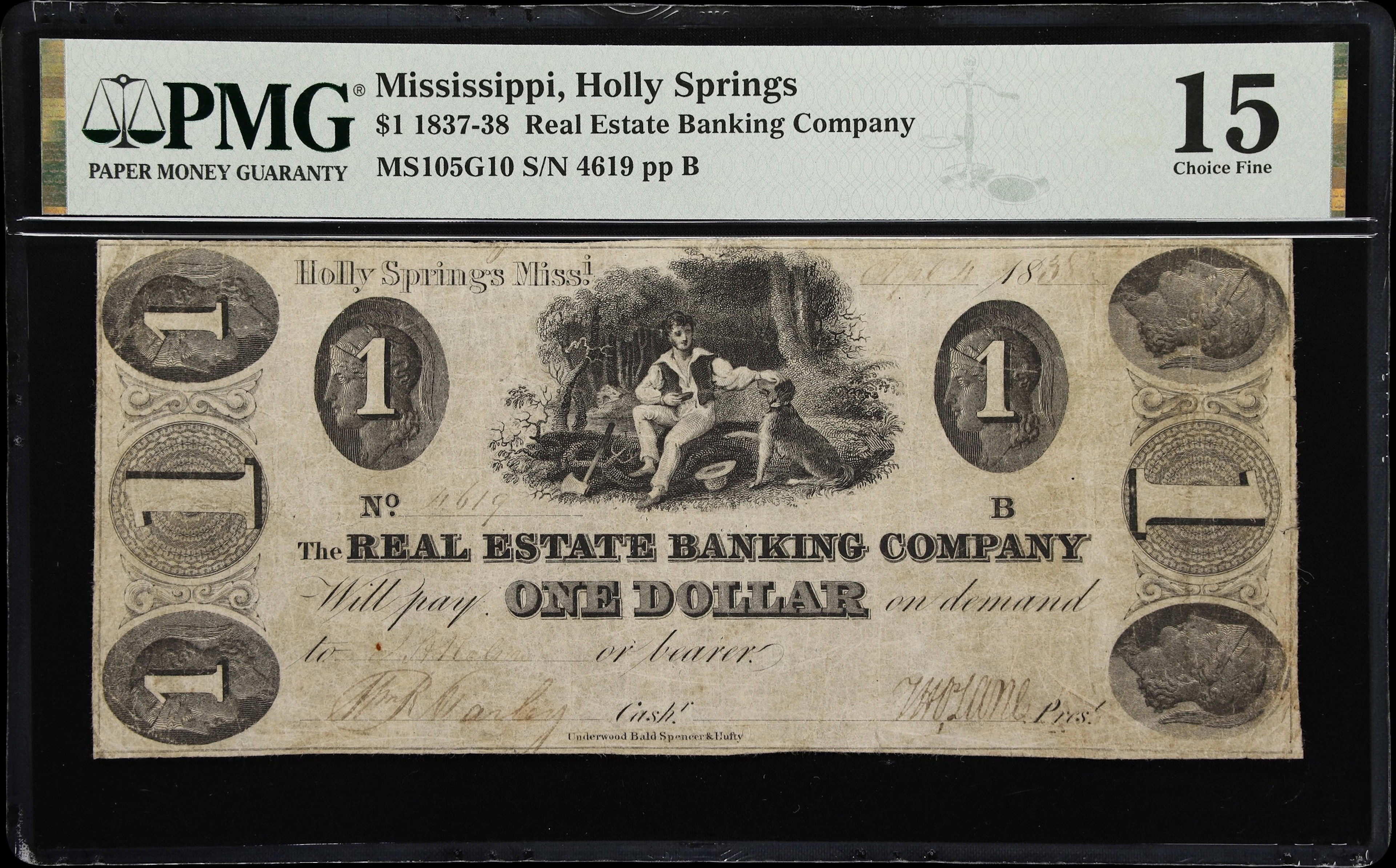 Holly Springs, Mississippi. Real Estate Banking Company. 1838 $1.
