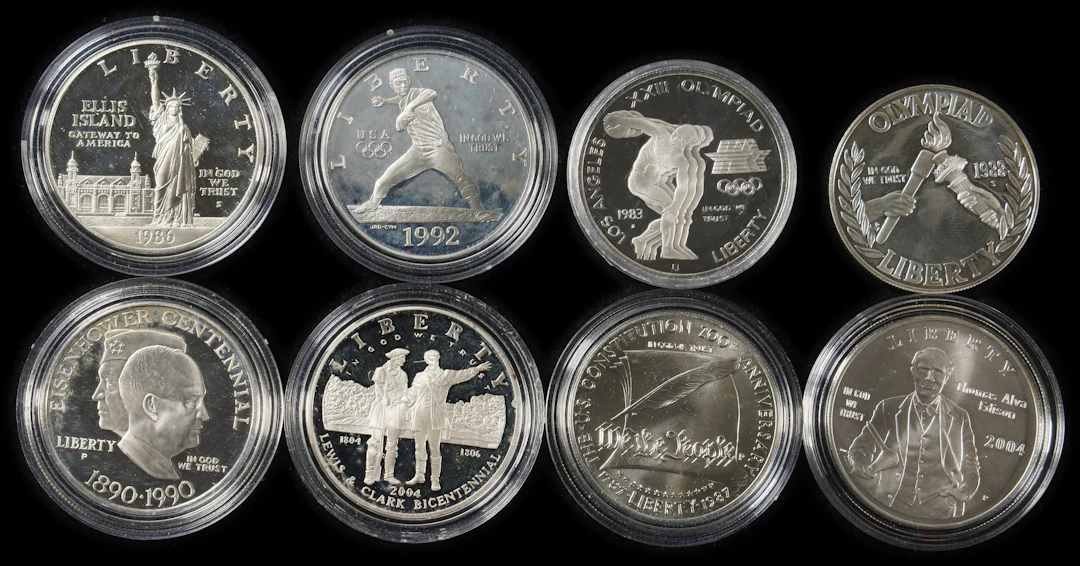 (6.187 oz, 192.447 g ASW). Lot of (8) Mixed Date U.S. Commemorative Silver $1.