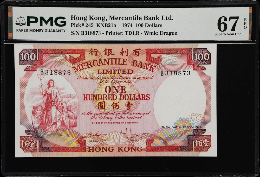 HONG KONG (SAR). Mercantile Bank Limited. 100 Dollars, 4.11.1974.