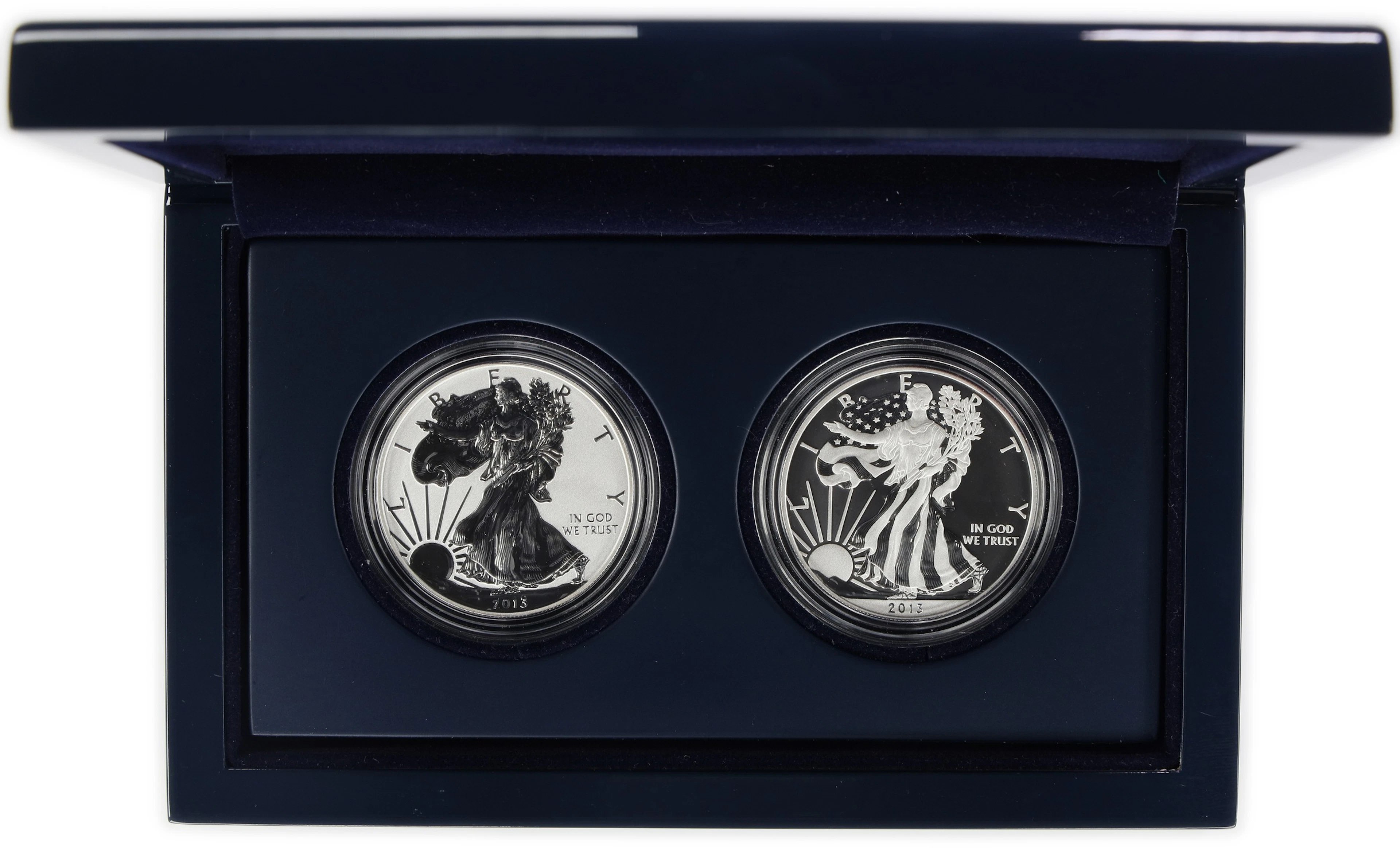 (2 oz, 62.208 g ASW). 2013 American Silver Eagle West Point Two-Coin Set.
