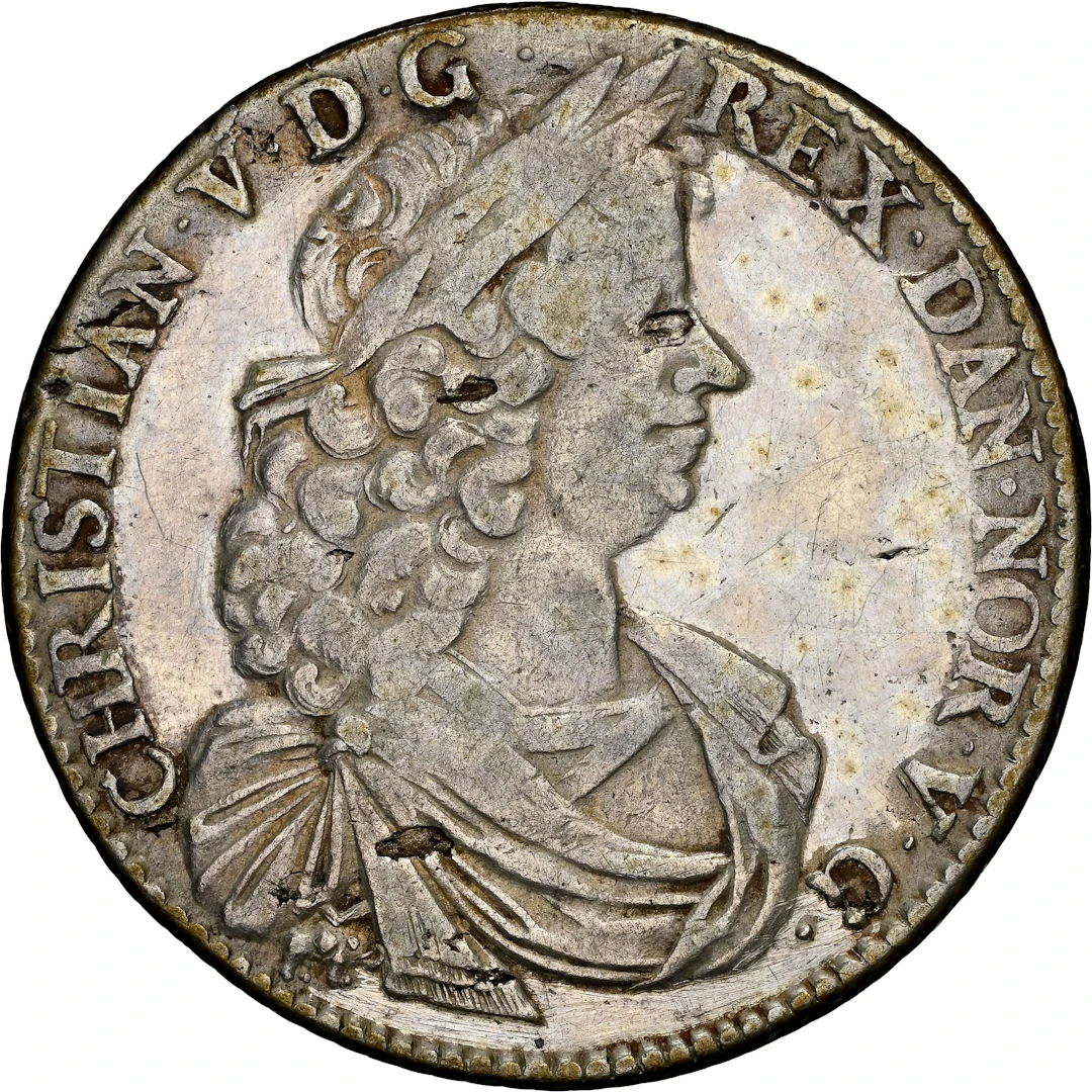 NORWAY. Speciedaler, 1692. Kongsberg Mint. Christian V. NGC EF Details--Tooled.